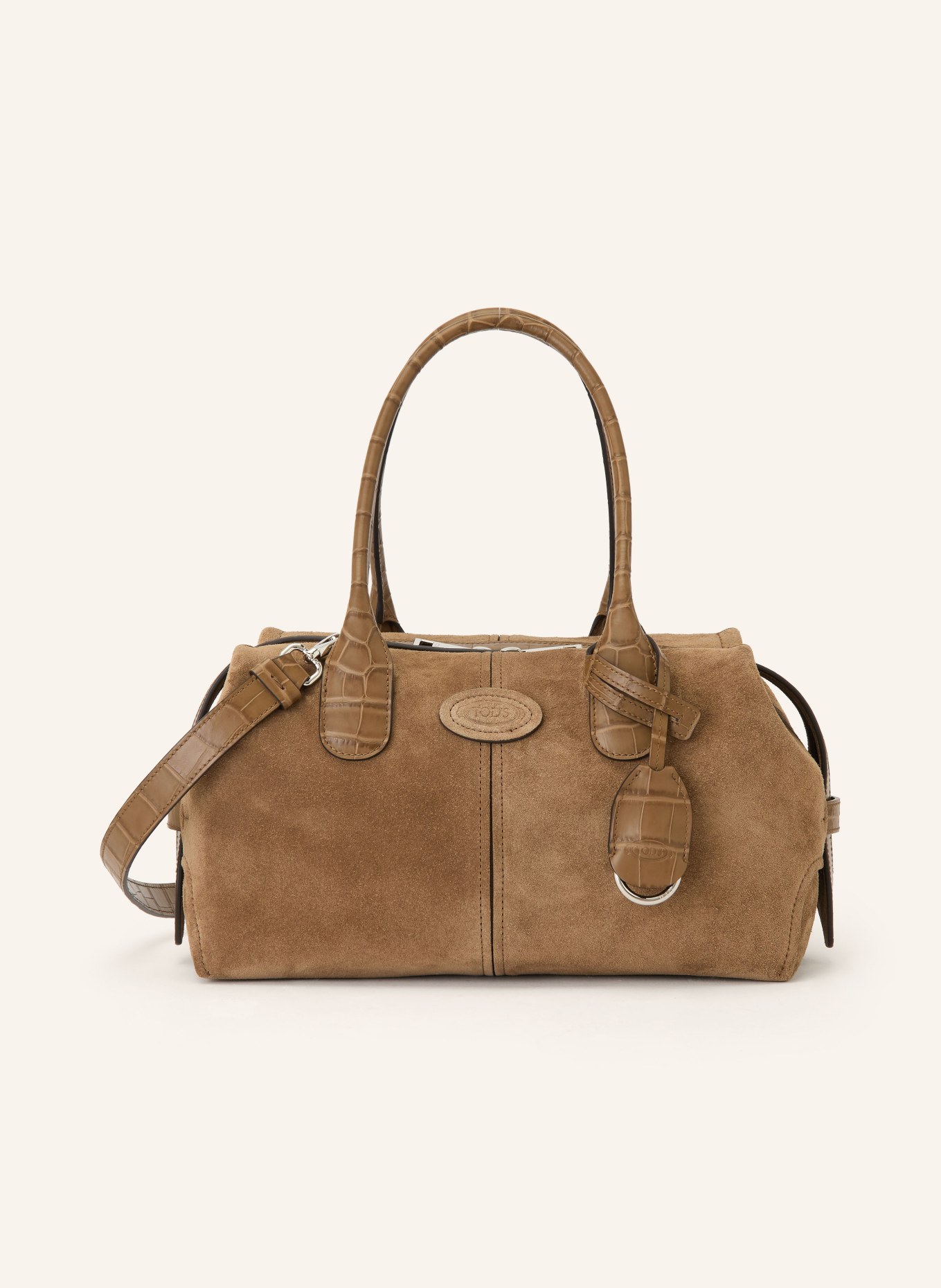 TOD'S BAULETTO SMALL Handbag: BROWN / SILVER