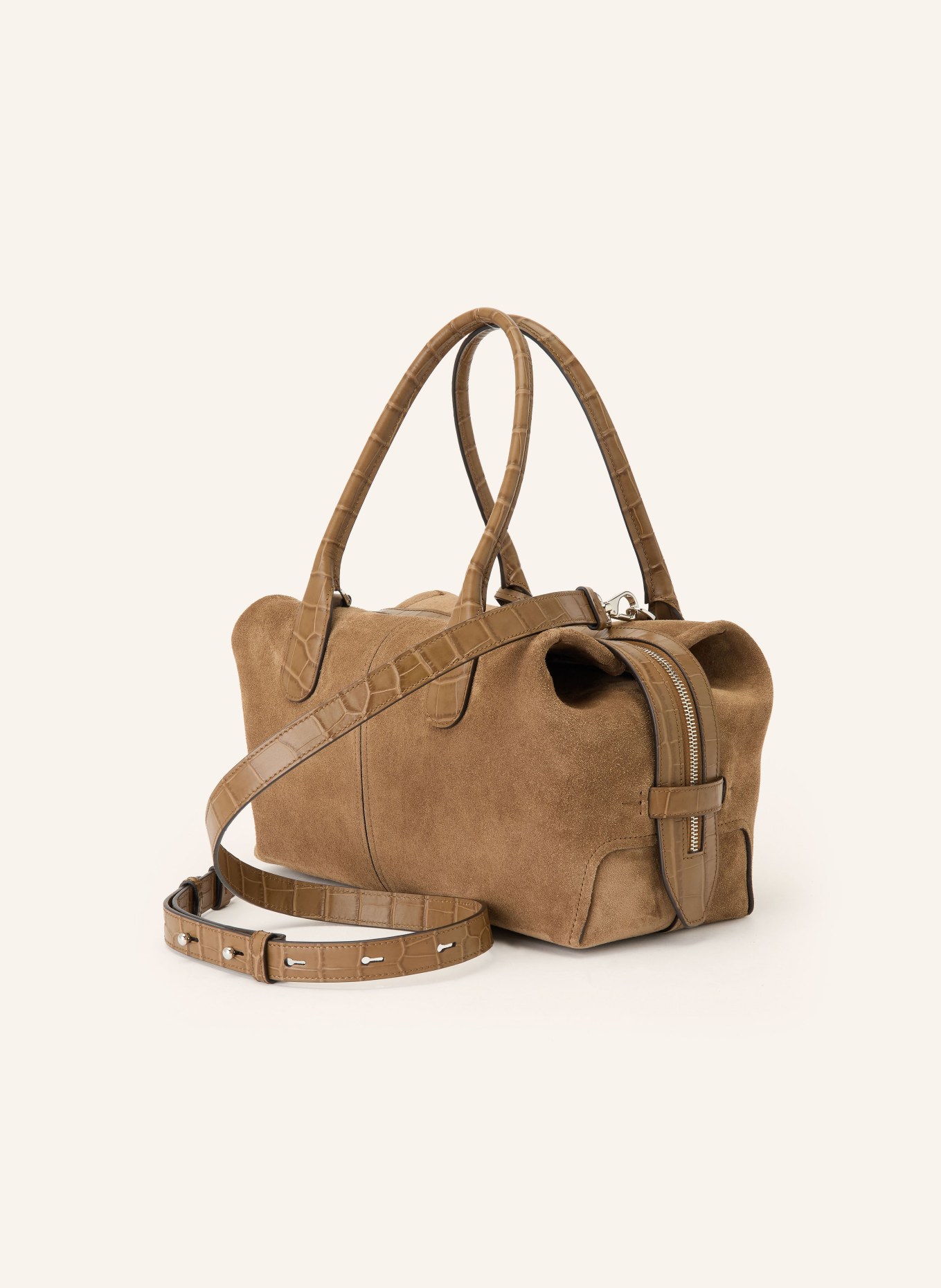 TOD'S BAULETTO SMALL Handbag: BROWN / SILVER