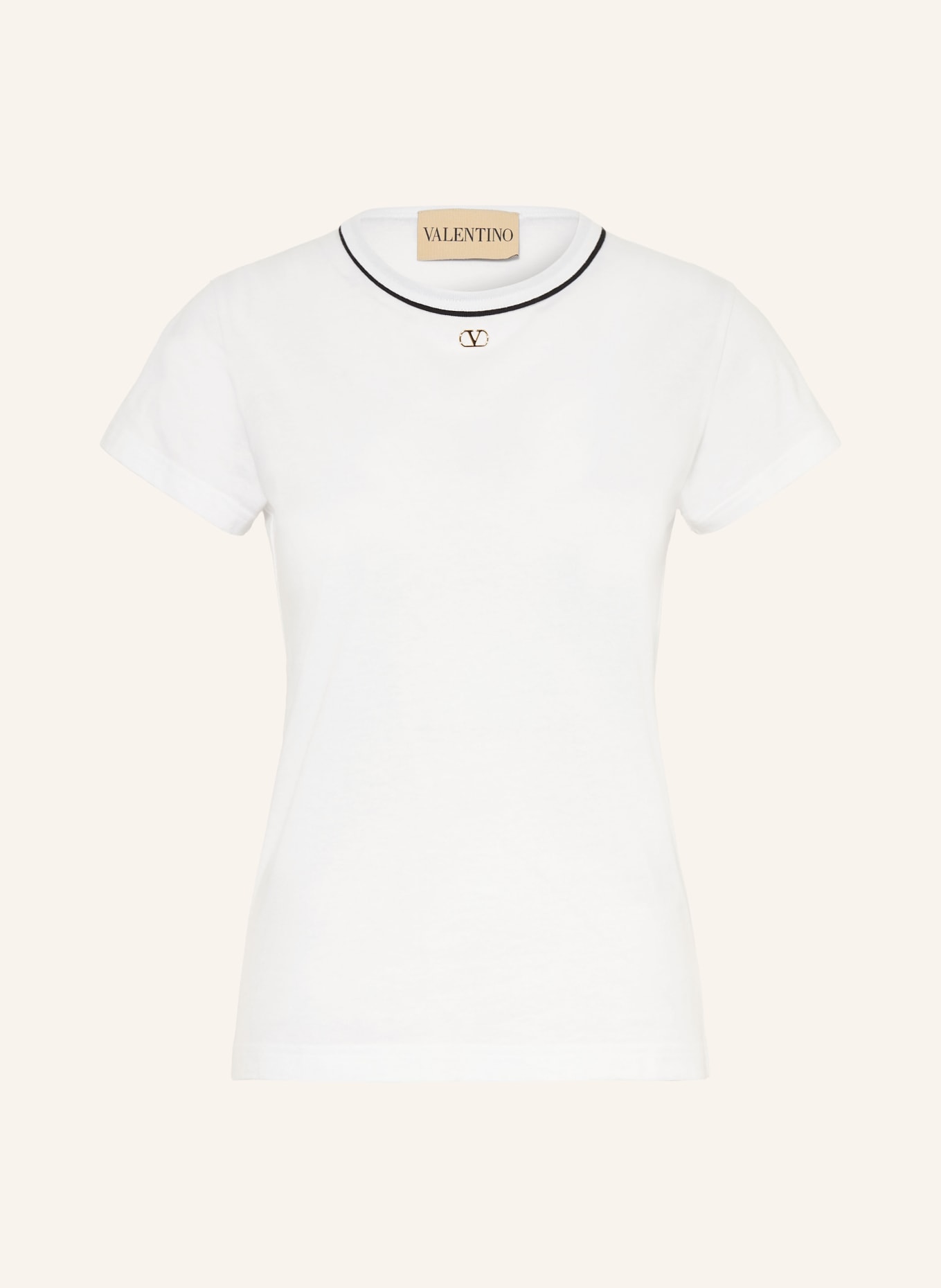 VALENTINO SOLID T-shirt: WHITE