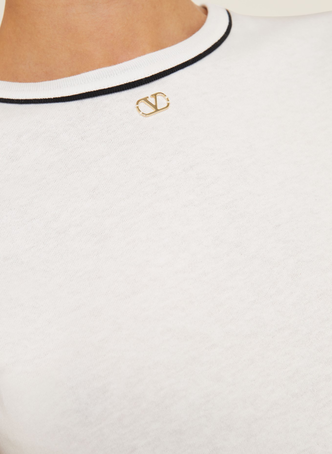 VALENTINO SOLID T-shirt: WHITE