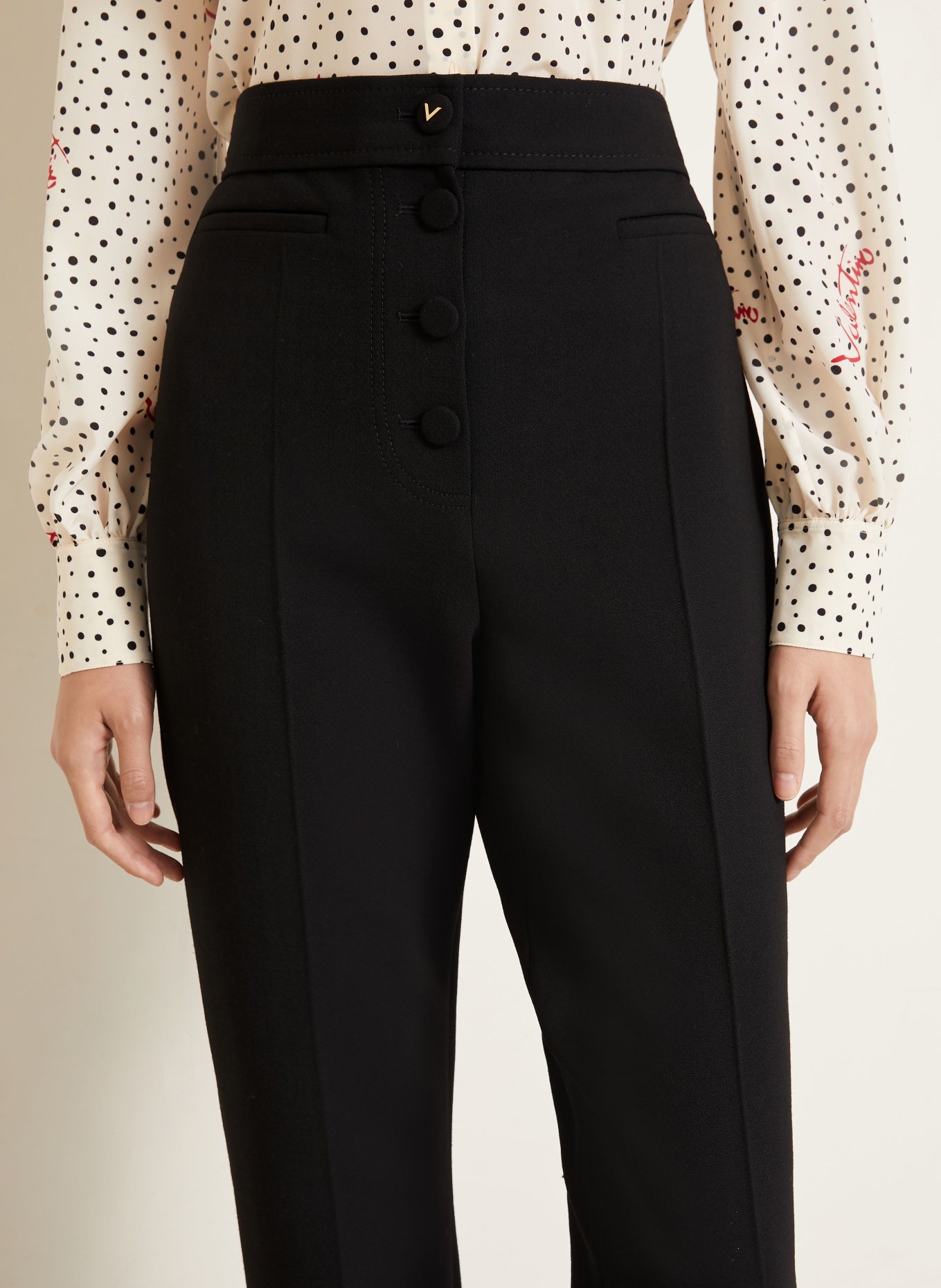 VALENTINO Trousers SOLID: BLACK