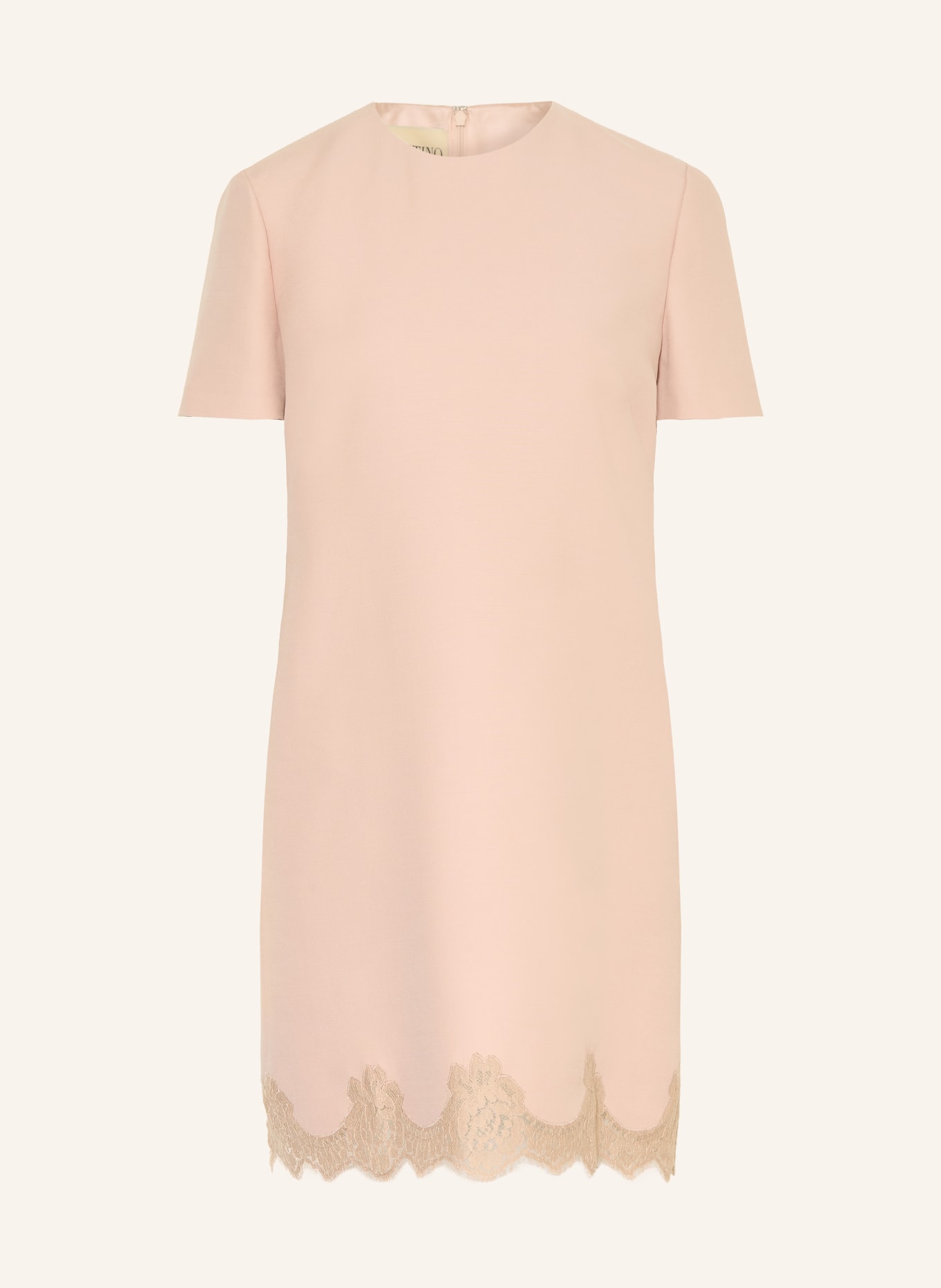 VALENTINO Kleid SOLID mit Seide und Spitze: ROSÉ