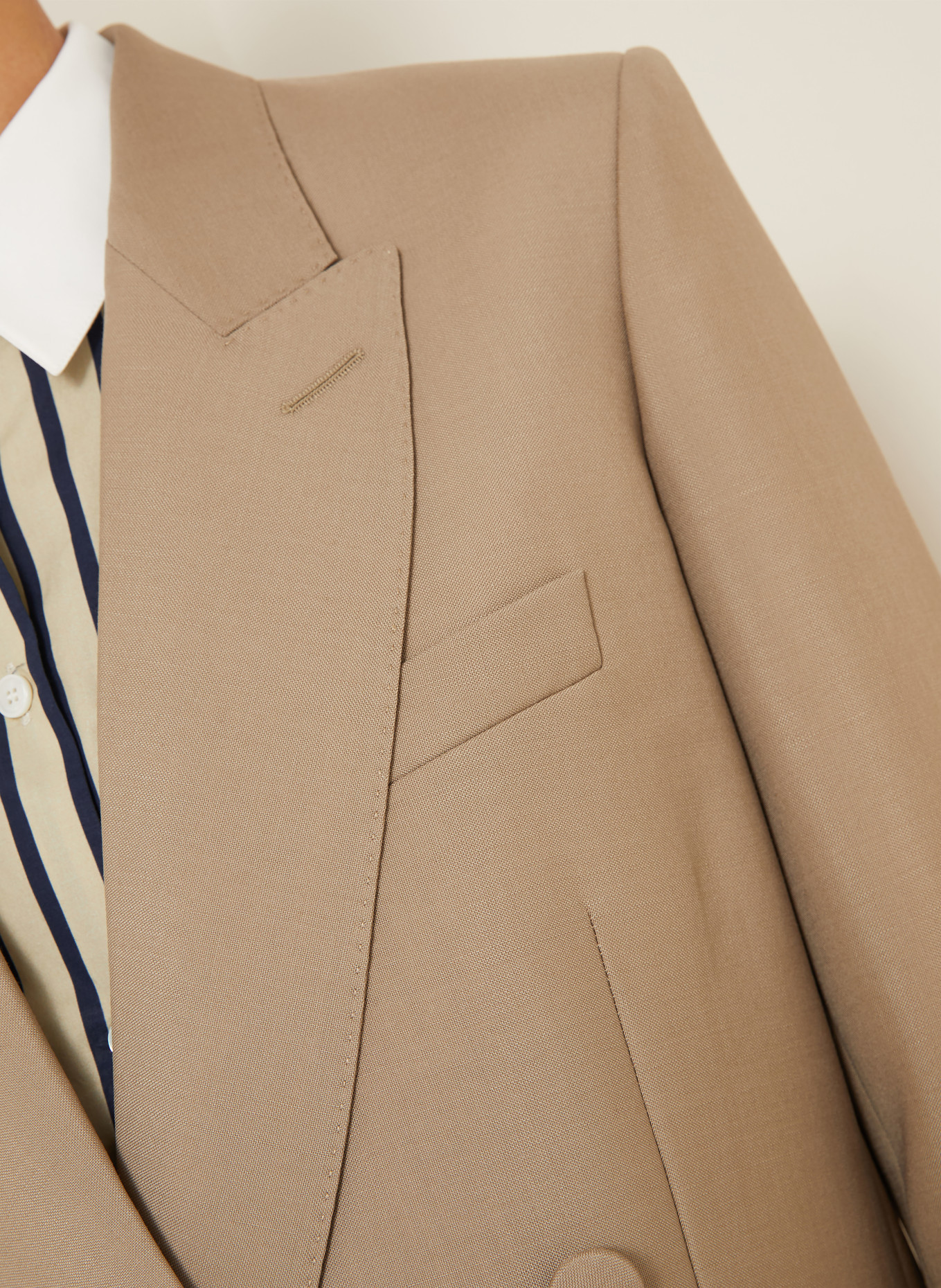 VALENTINO SOLID Long blazer with Mohair: BEIGE