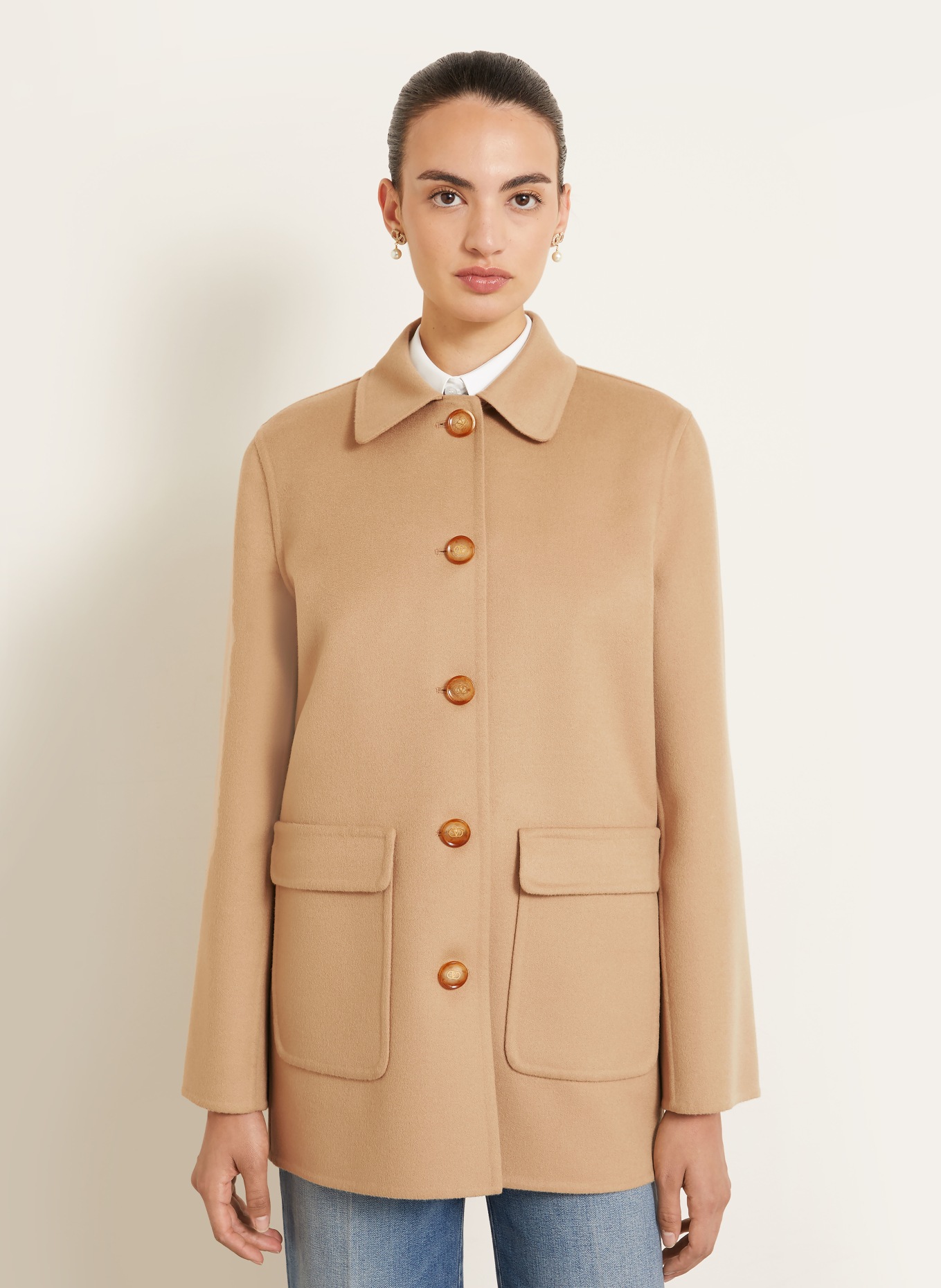 VALENTINO SOLID Jacket: BEIGE