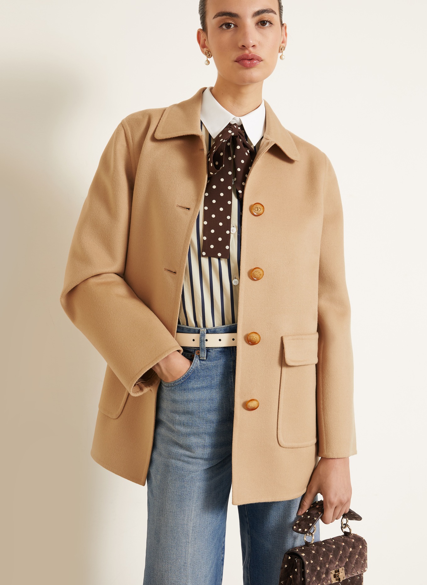VALENTINO SOLID Jacket: BEIGE