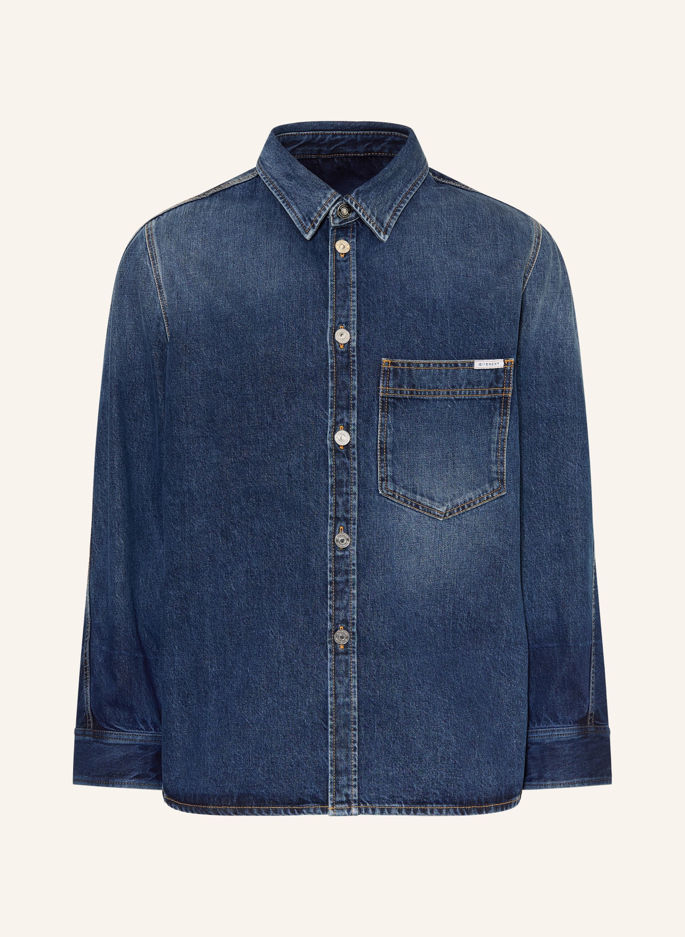 GIVENCHY Jeansskjorte i afslappet pasform: BLÅ