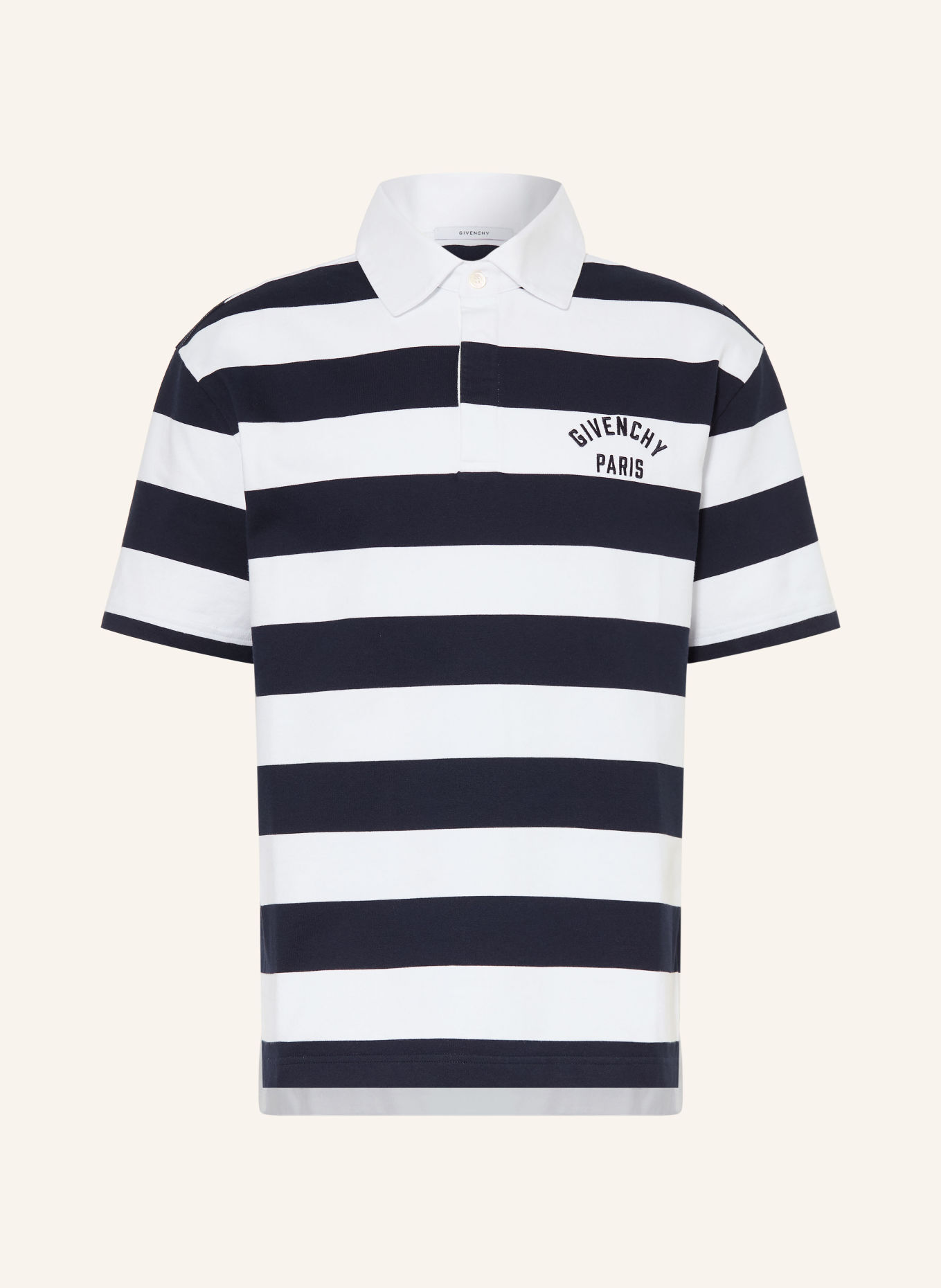 GIVENCHY Sweat-Poloshirt Regular Fit: DUNKELBLAU / WEISS