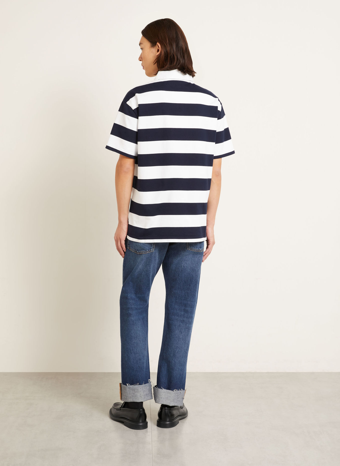 GIVENCHY Sweat-Poloshirt Regular Fit: DUNKELBLAU / WEISS
