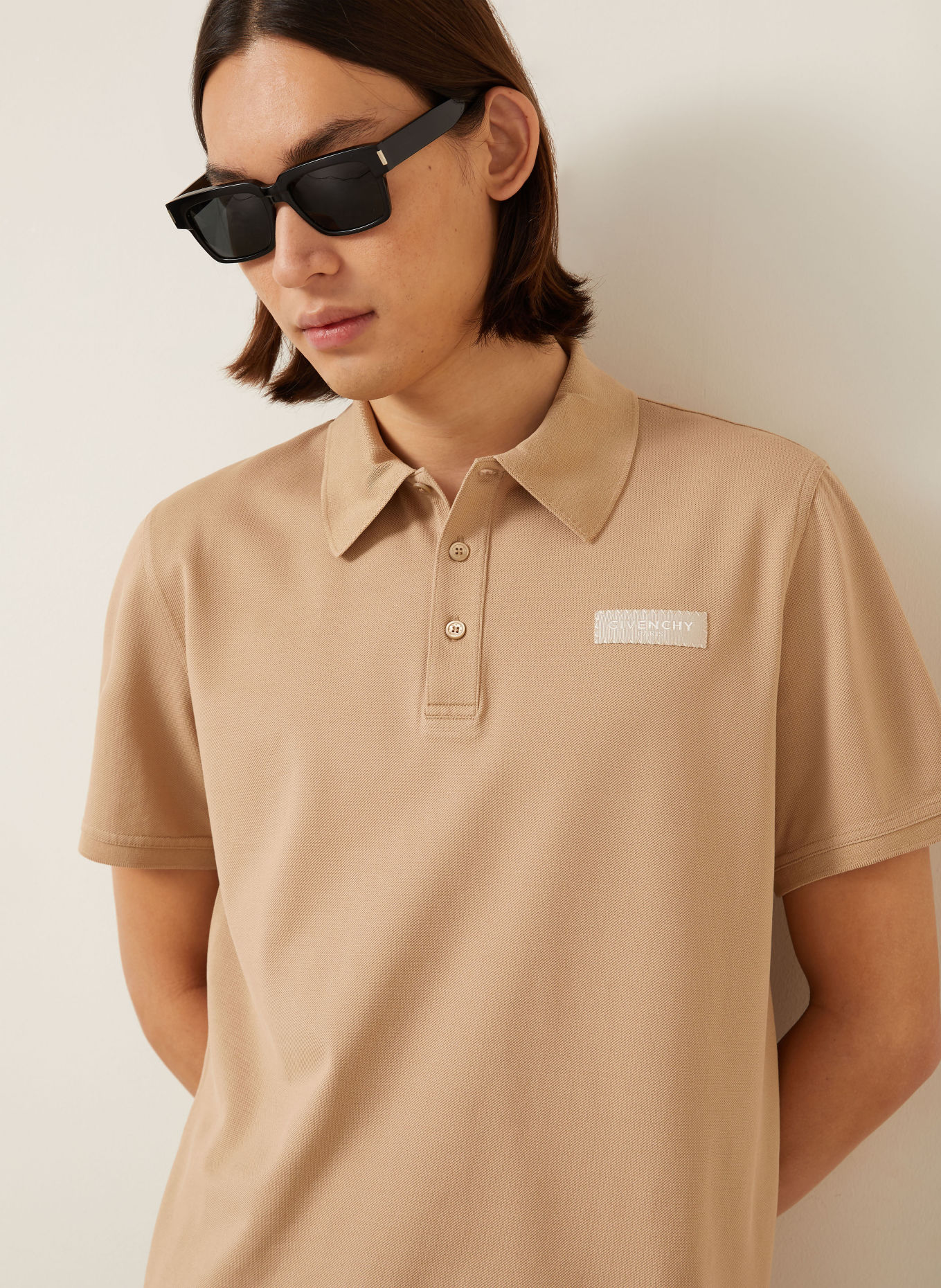 GIVENCHY Piqué polo shirt, Regular Fit: BEIGE