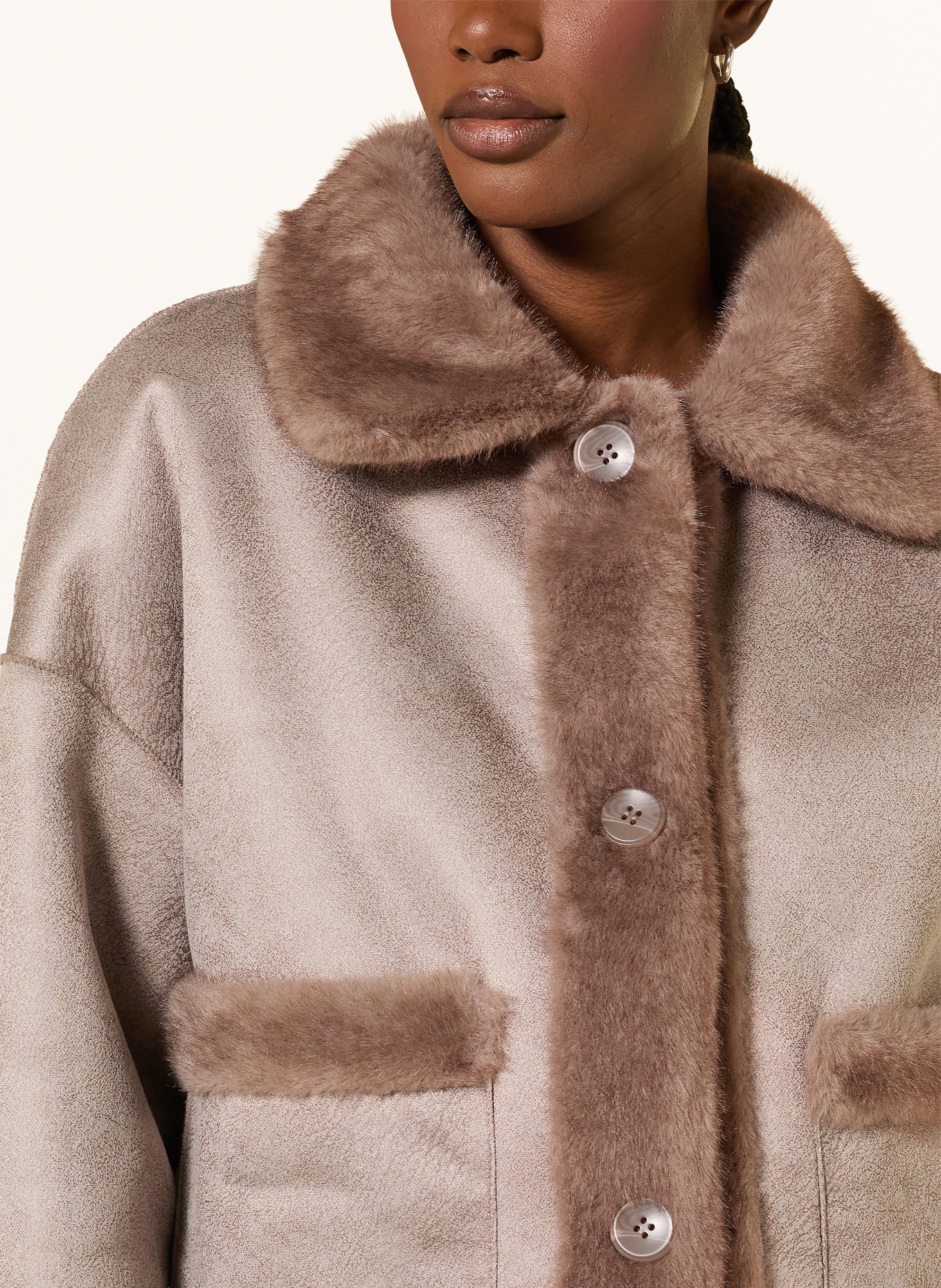 STUDIO AR Kunstfell-Jacke FAJE zum Wenden: BRAUN