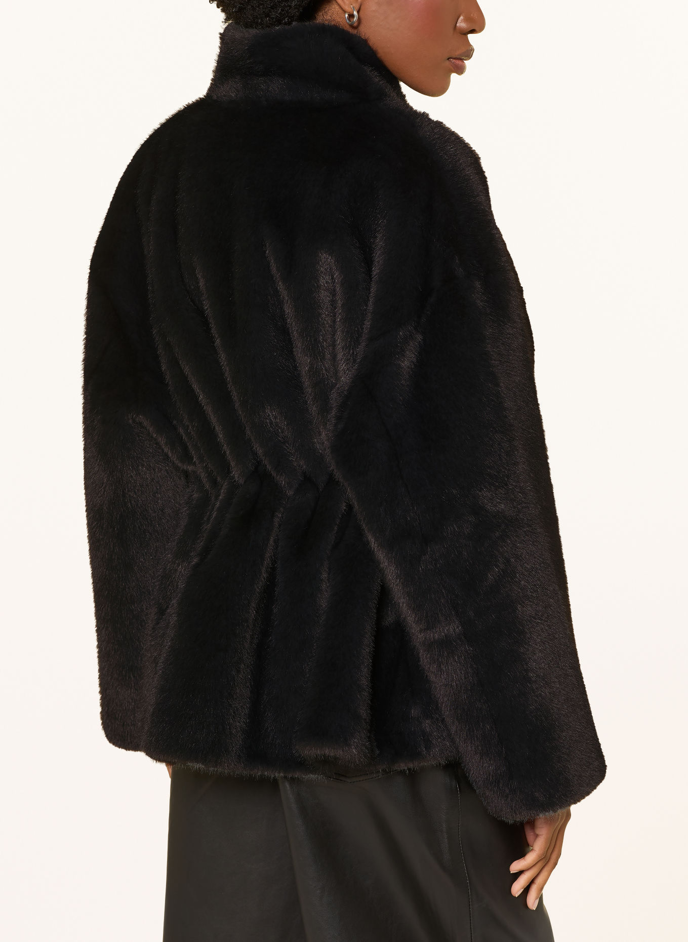 STUDIO AR Kunstfell-Jacke FRANKIE: SCHWARZ