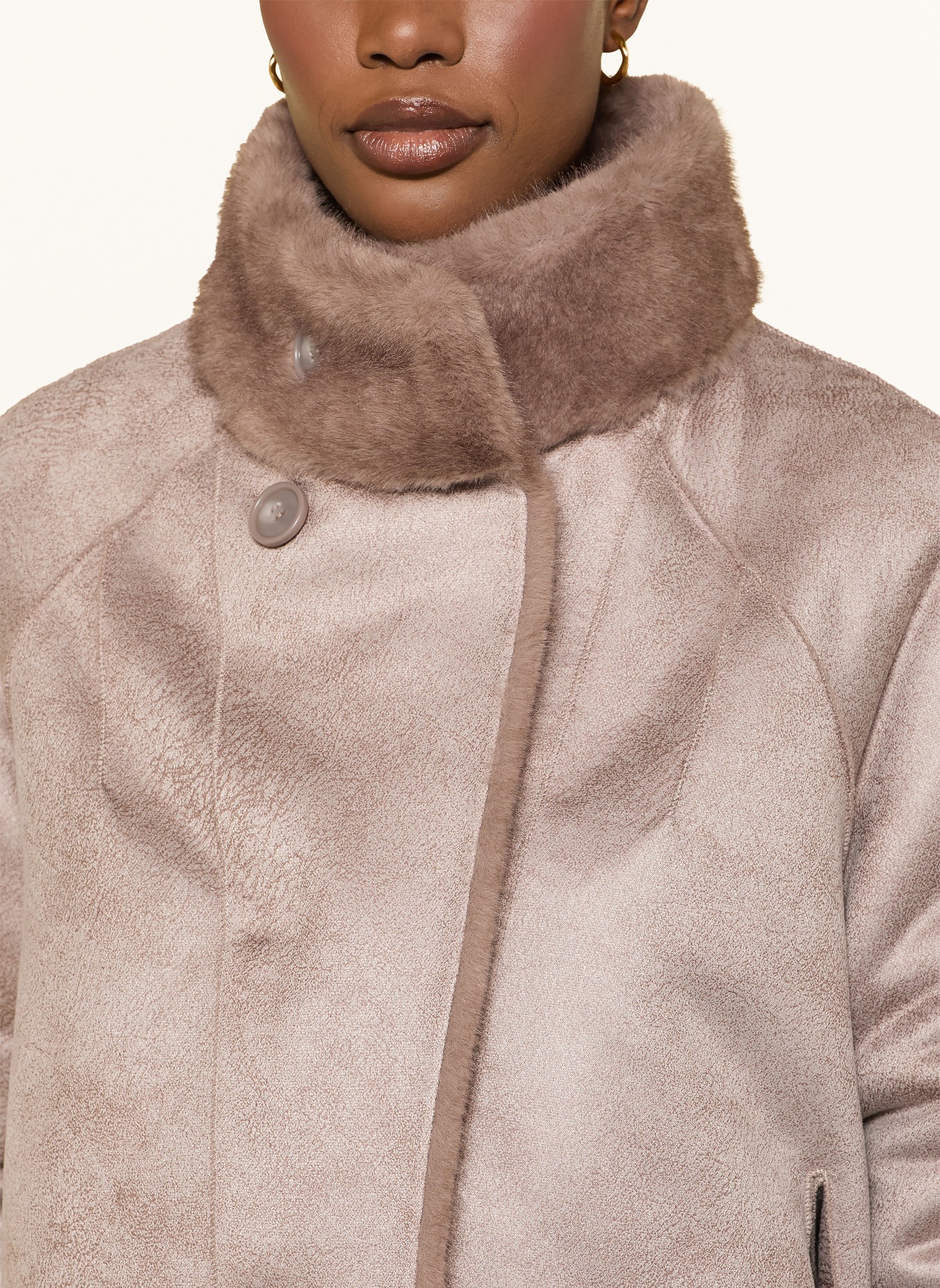STUDIO AR Kunstfell-Jacke MALLOW zum Wenden: TAUPE