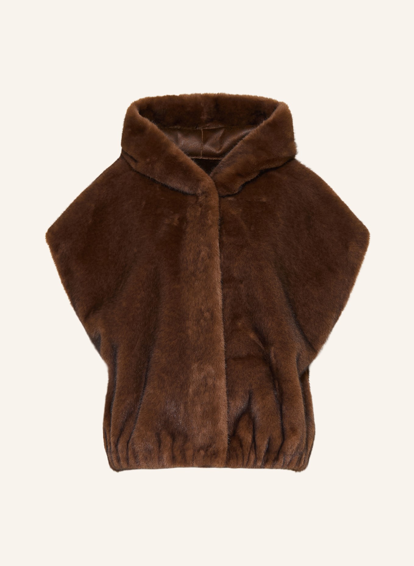 STUDIO AR Omkeerbare bodywarmer van imitatiebont OLENA: MARRON FONCÉ