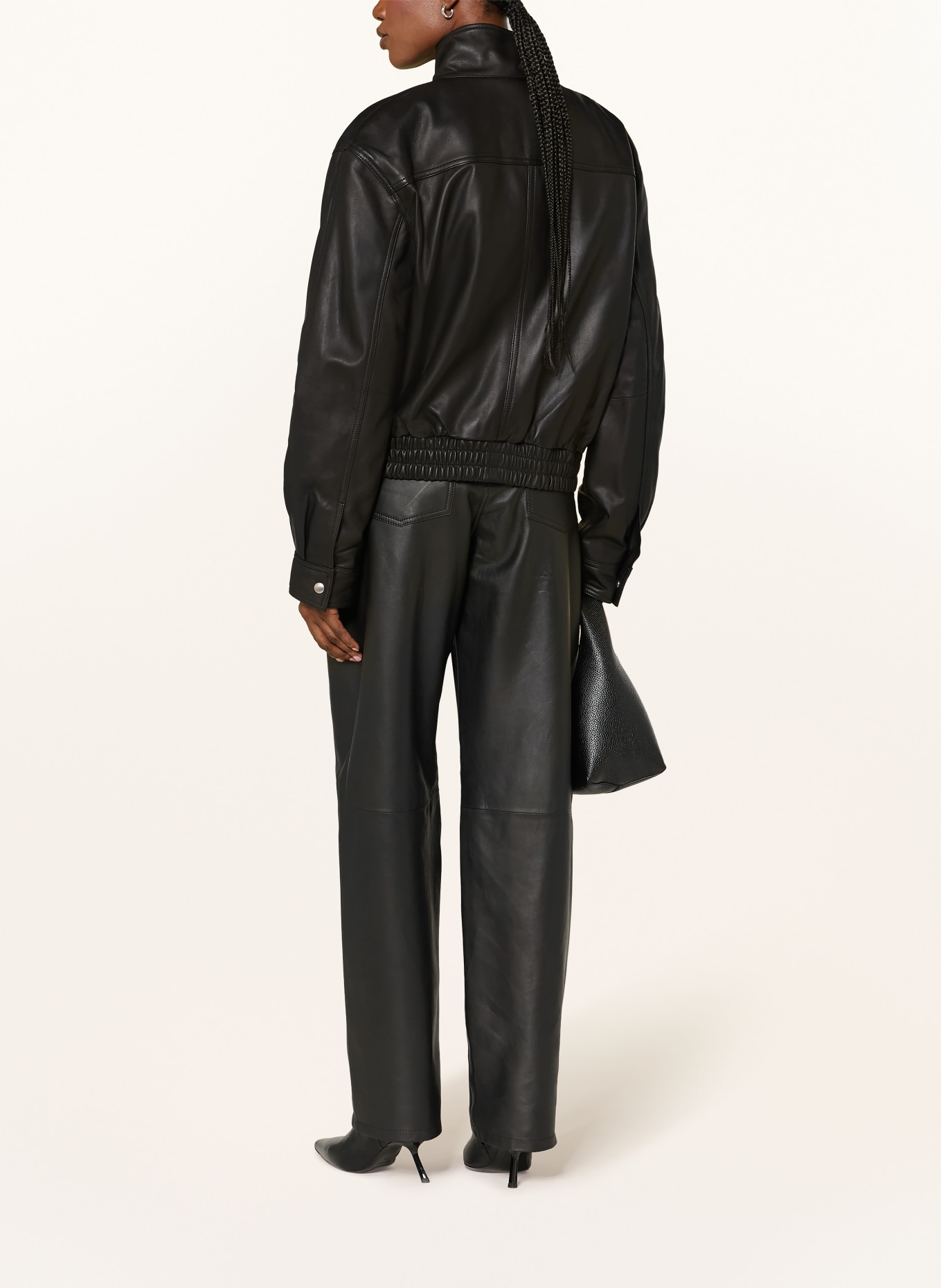 STUDIO AR Lederjacke WILLOW: SCHWARZ