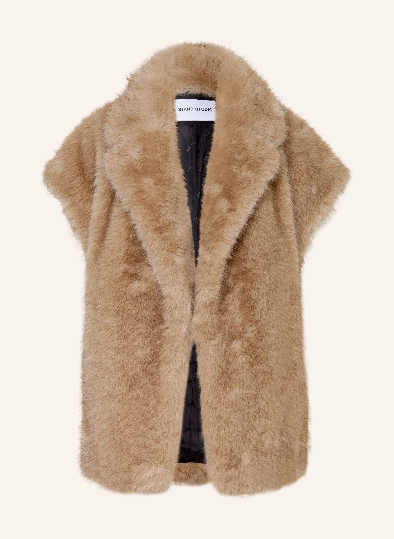 STAND STUDIO KINLEY Faux Fur Vest: BEIGE
