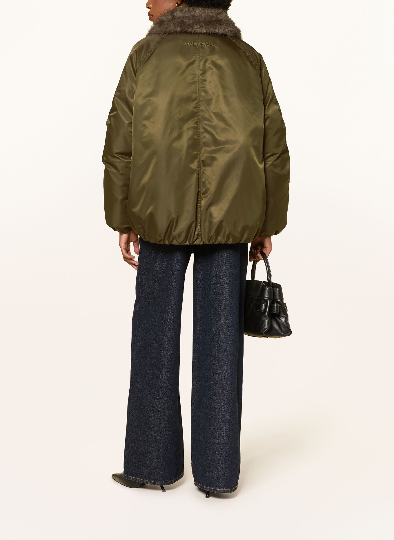 STAND STUDIO Blouson THILDA mit abnehmbarem Kunstfell: KHAKI