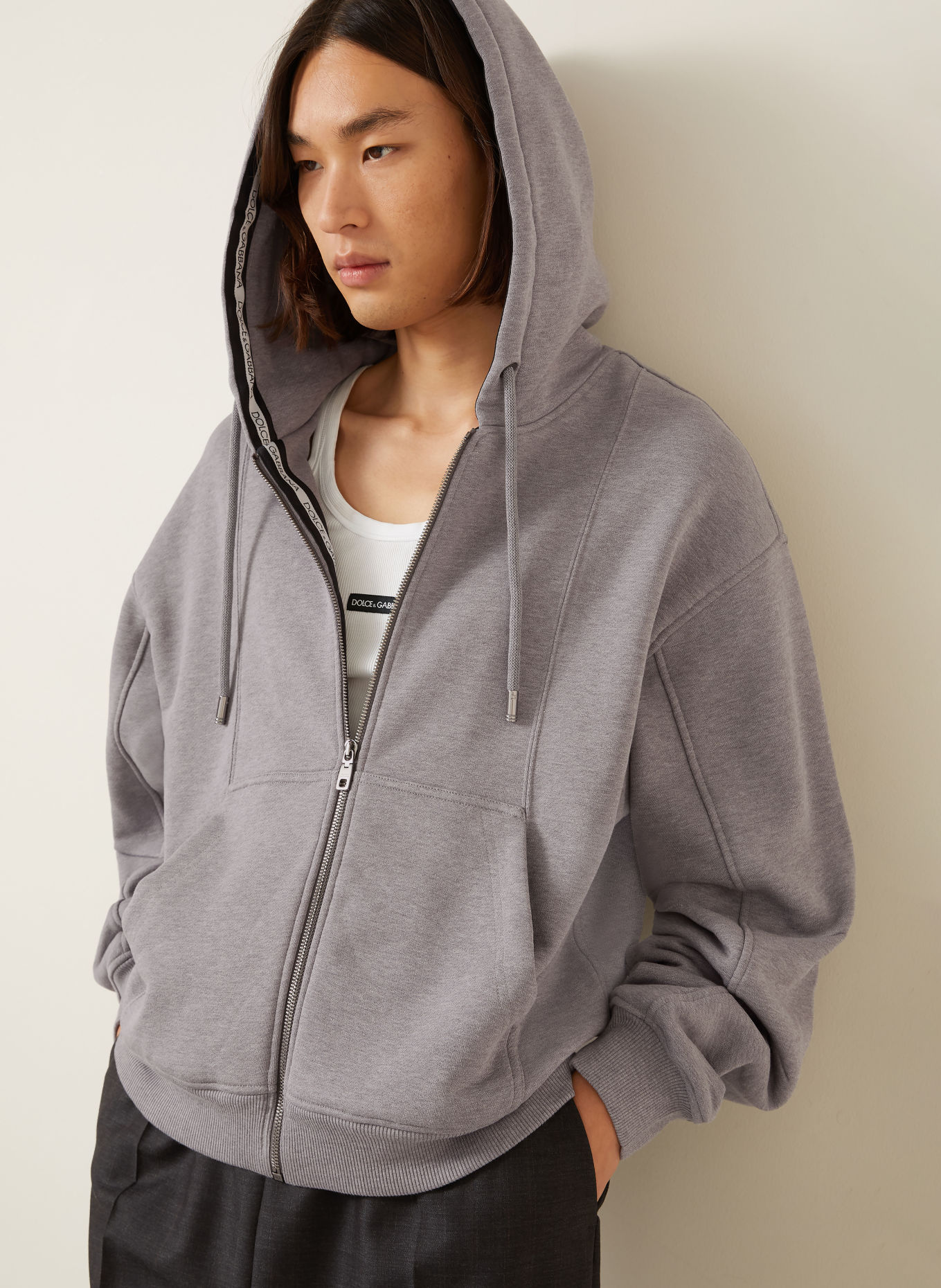 DOLCE & GABBANA Sweat zippé: GRIS