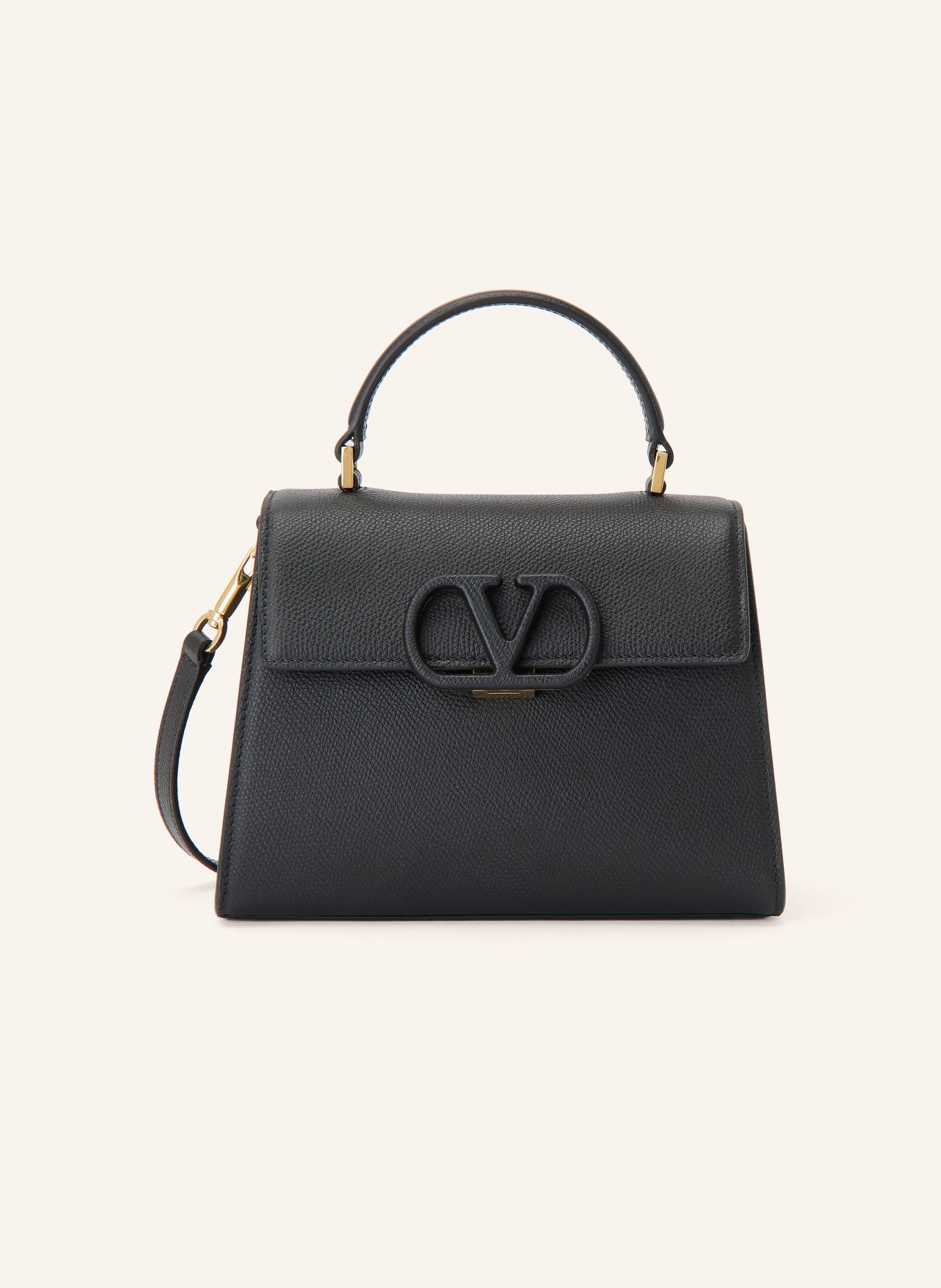 VALENTINO GARAVANI Kabelka VSLING SMALL: ČERNÁ / ZLATÁ
