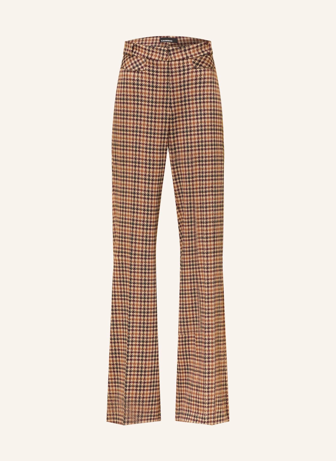 CAMBIO Pantalon en jersey FAMOUS: MARRON / MARRON FONCÉ / BEIGE