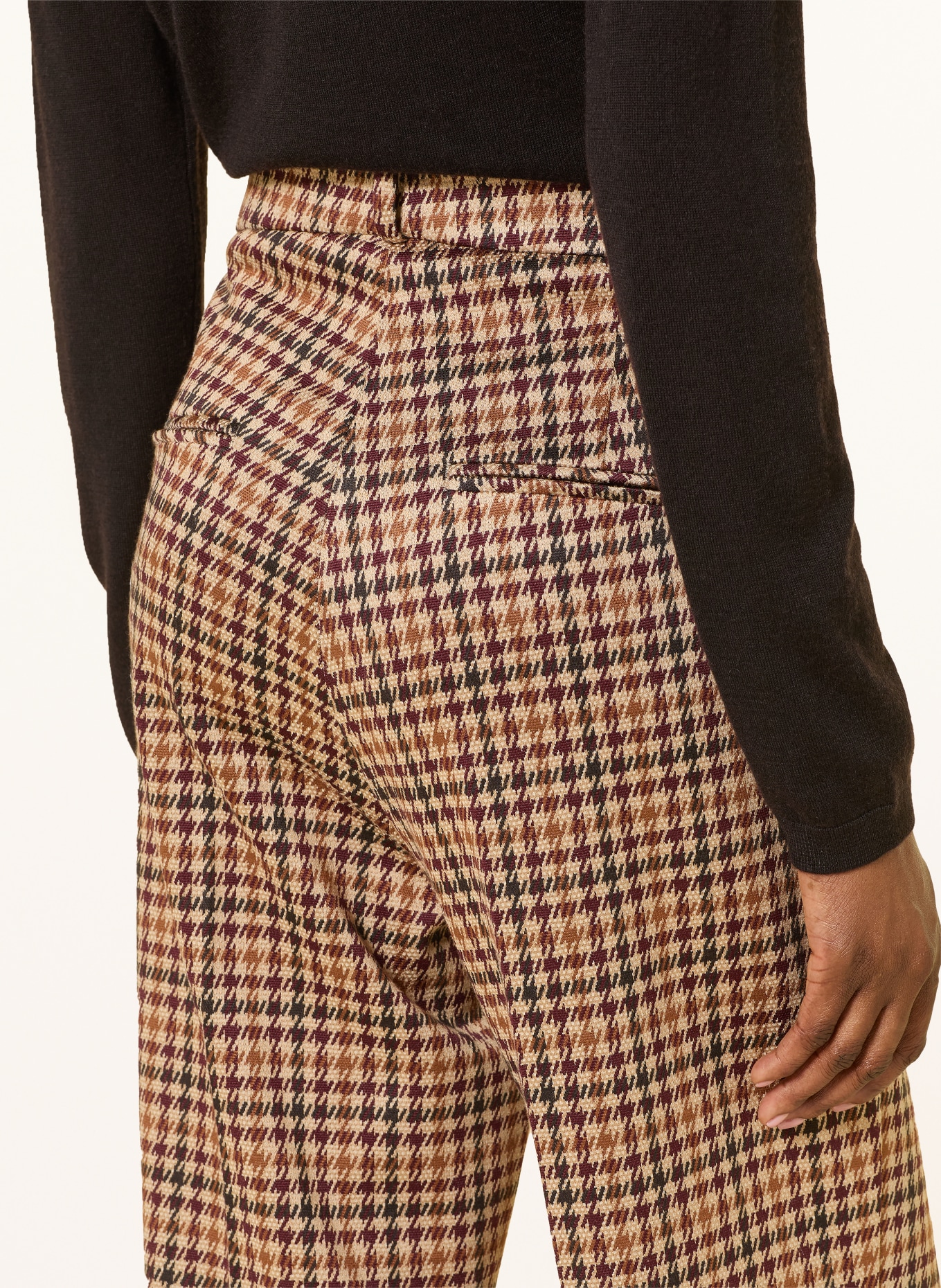 CAMBIO Pantalon en jersey FAMOUS: MARRON / MARRON FONCÉ / BEIGE