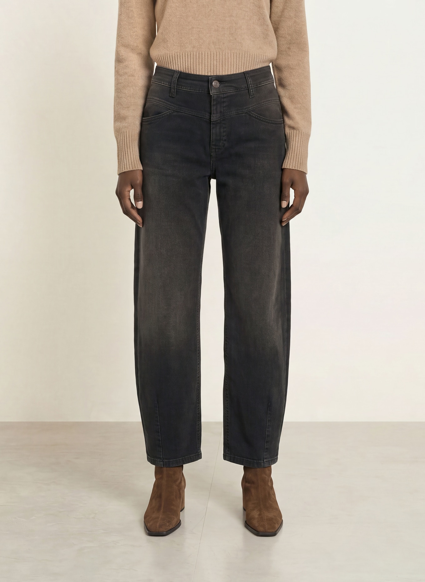 CAMBIO ELIN Barrel-leg jeans: 5410 lefthand brown overdyed