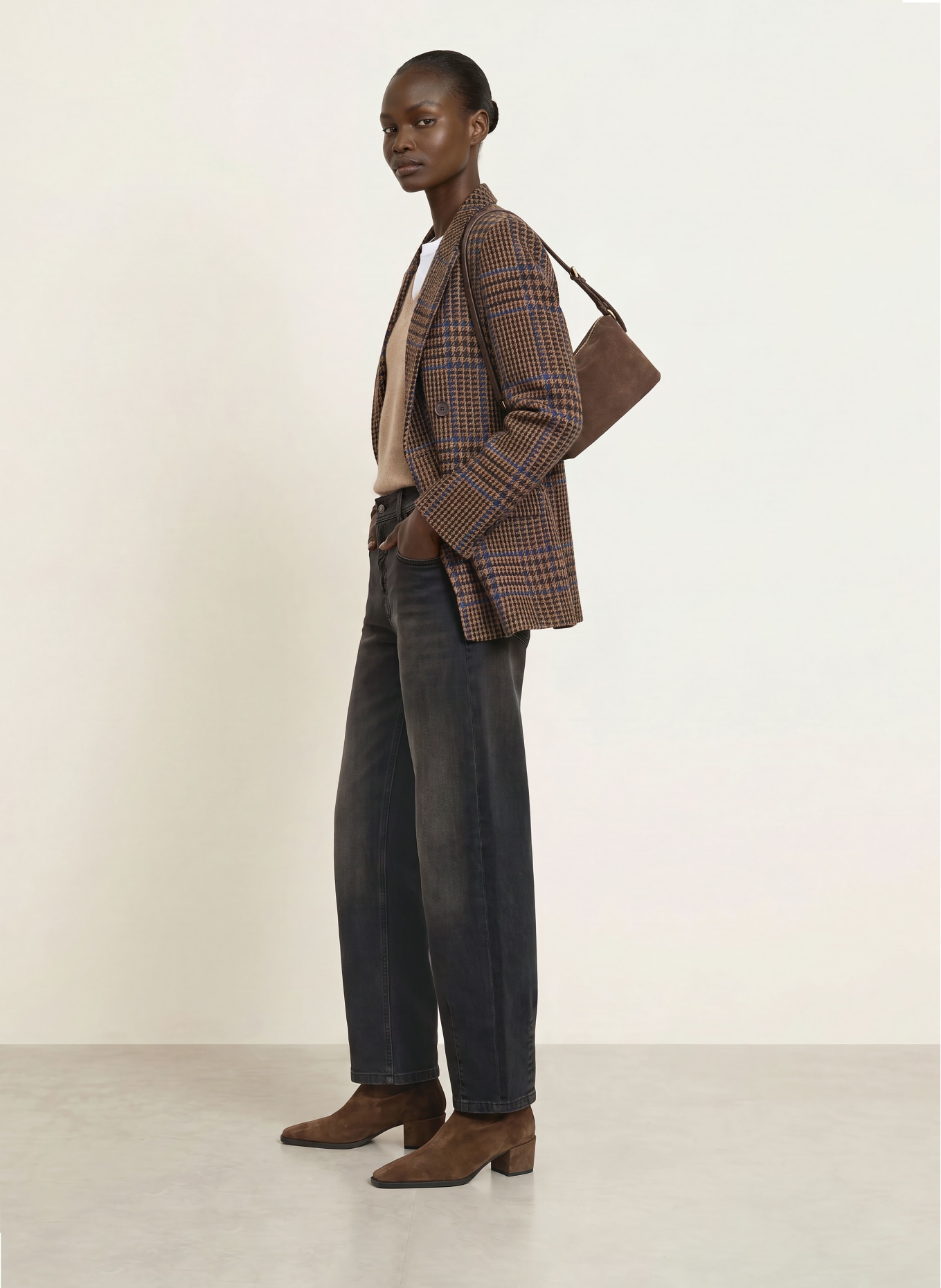CAMBIO ELIN Barrel-leg jeans: 5410 lefthand brown overdyed