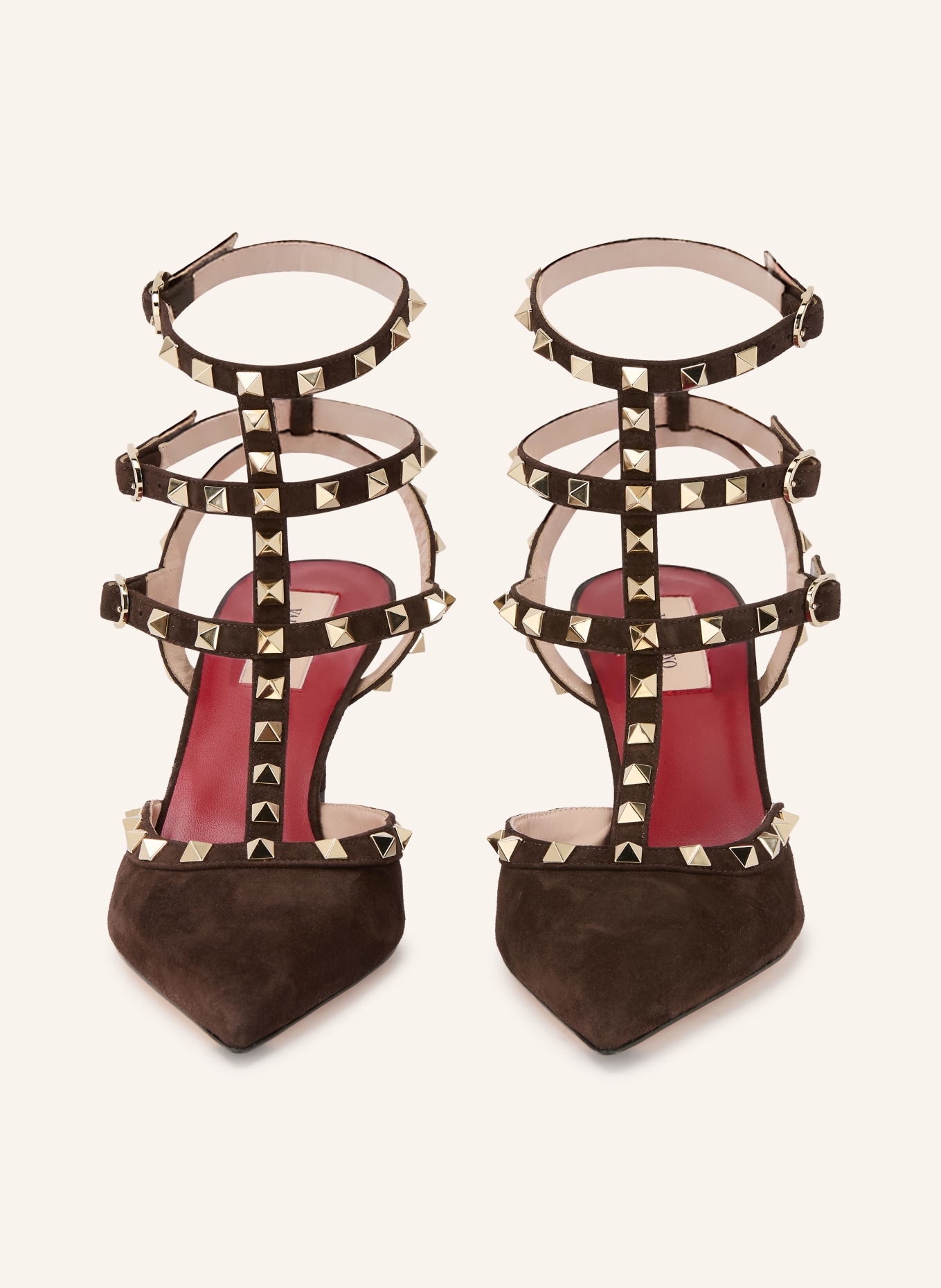 VALENTINO GARAVANI ROCKSTUD Slingback pumps with Studs: DARK BROWN