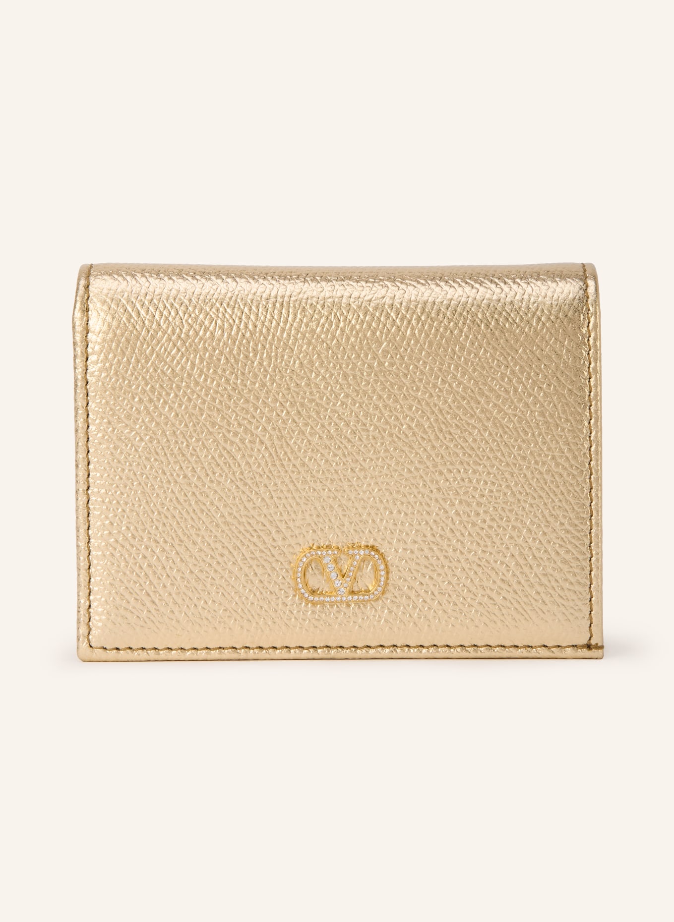 VALENTINO GARAVANI Portemonnee VLOGO SIGNATURE met sierstenen: GOUD