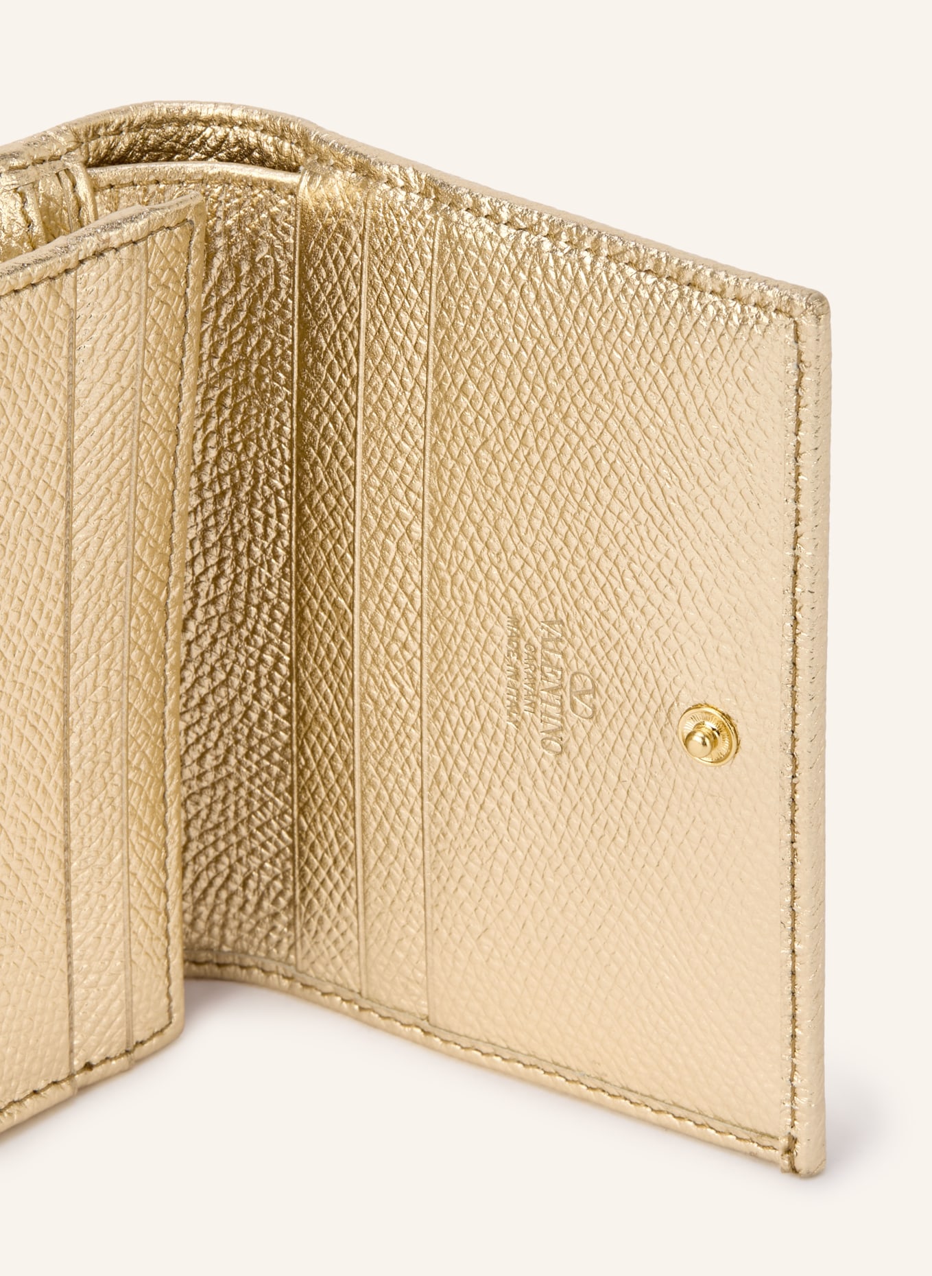 VALENTINO GARAVANI Portemonnee VLOGO SIGNATURE met sierstenen: GOUD