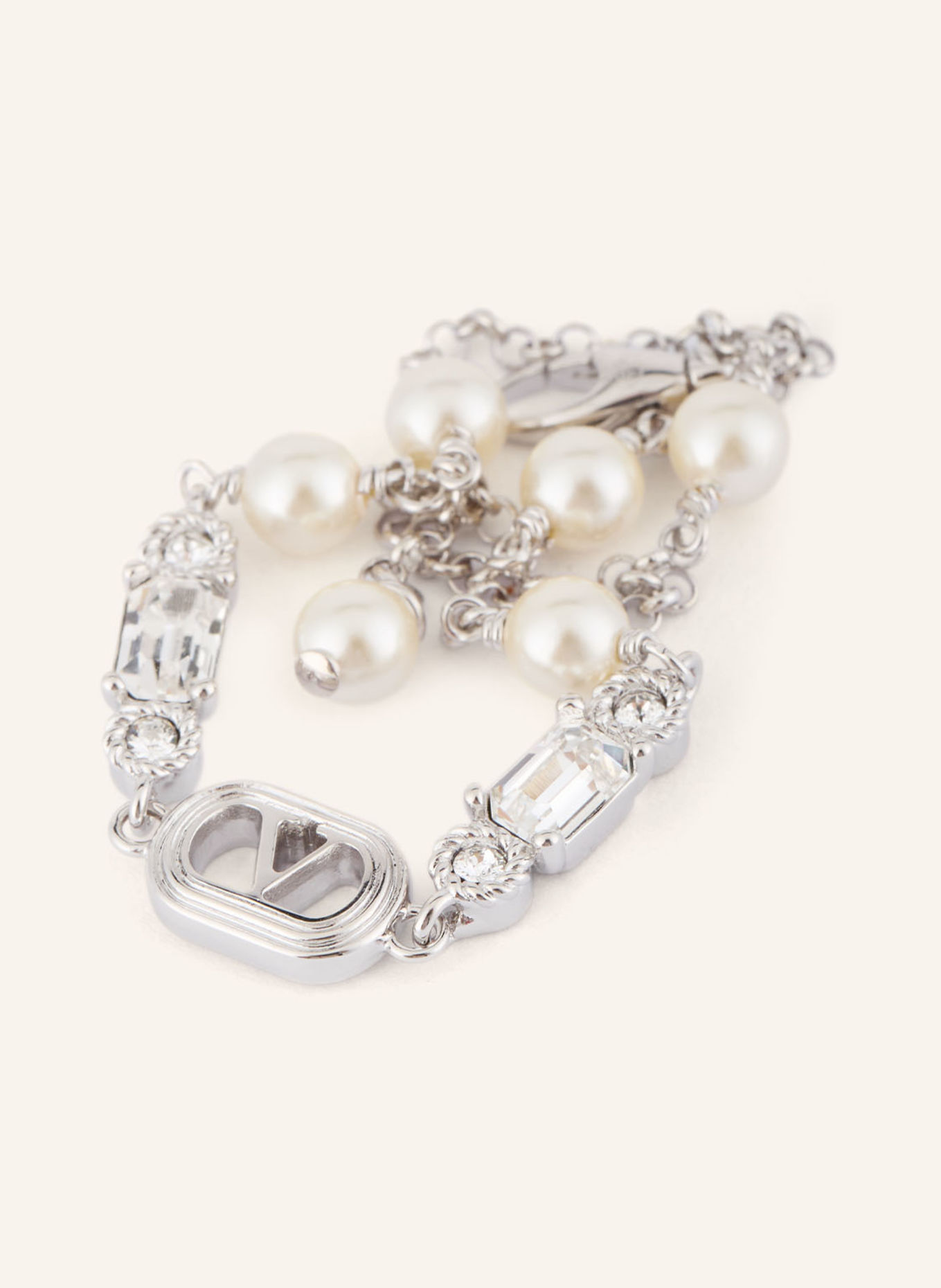 VALENTINO GARAVANI OVALETTE Bracelet: SILVER / WHITE