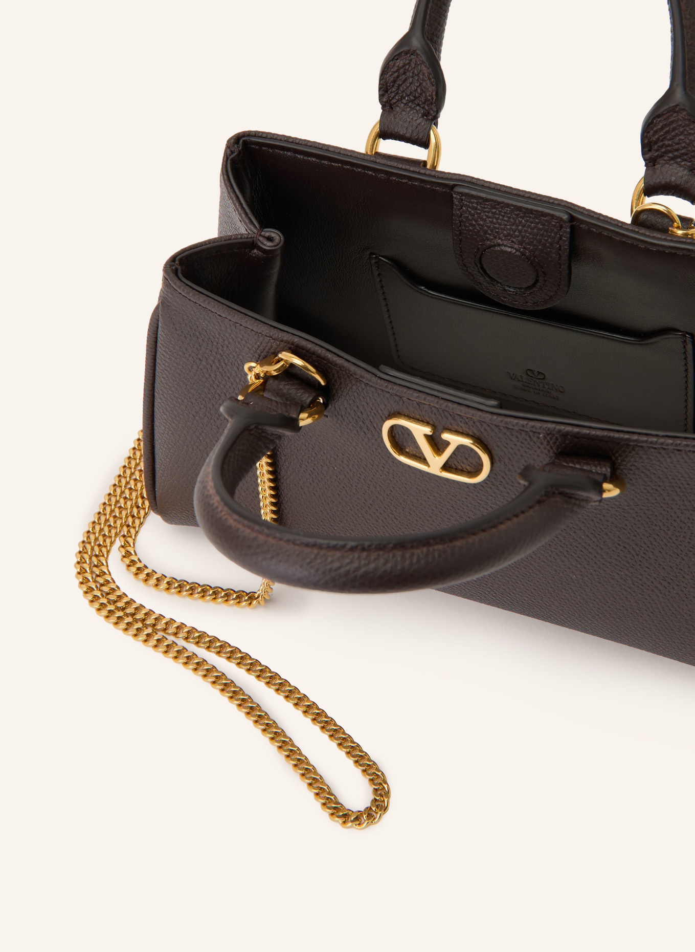 VALENTINO GARAVANI VLOGO SIGNATURE MINI Handbag: DARK BROWN