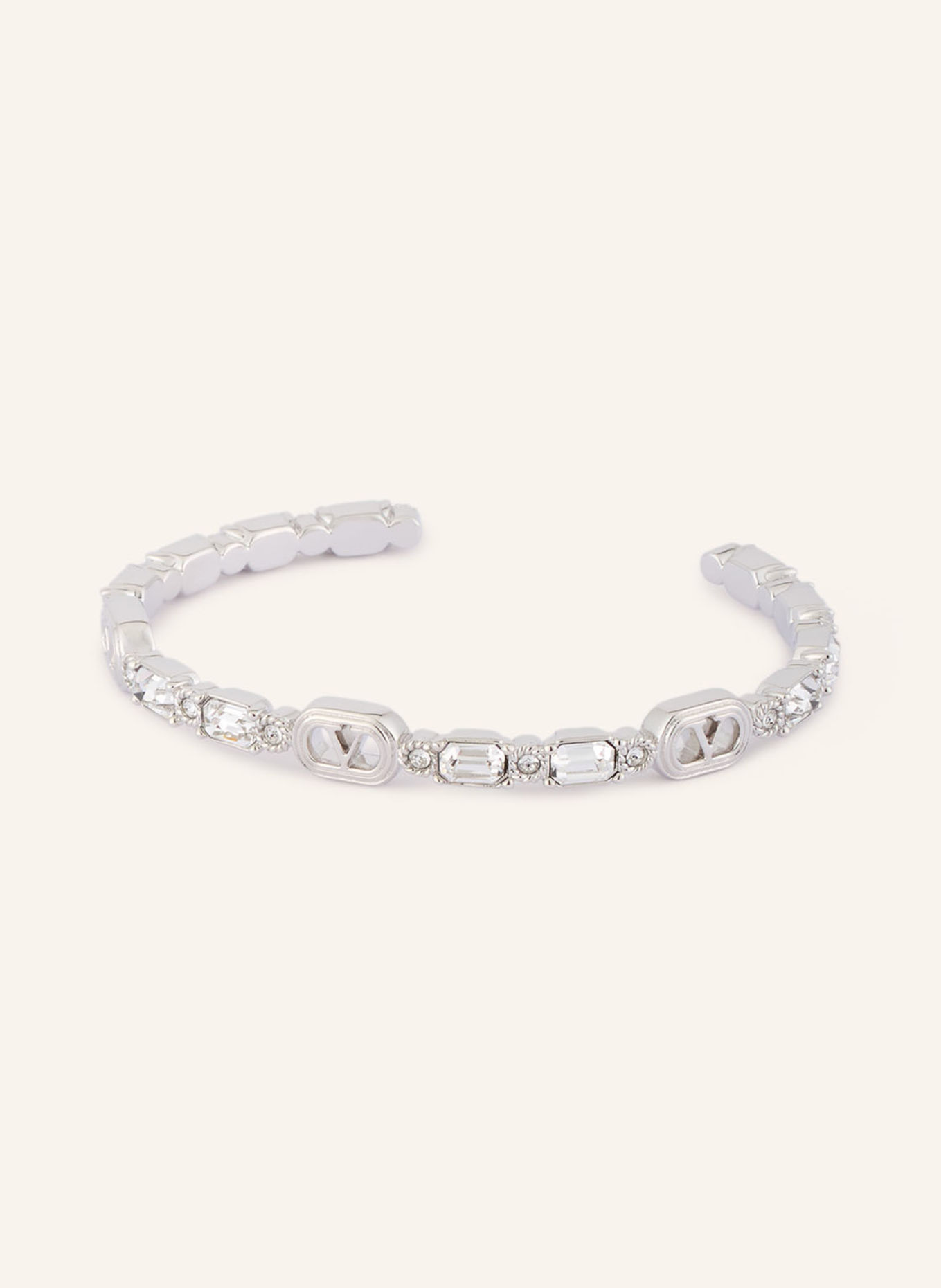 VALENTINO GARAVANI OVALETTE Bangle: SILVER / WHITE