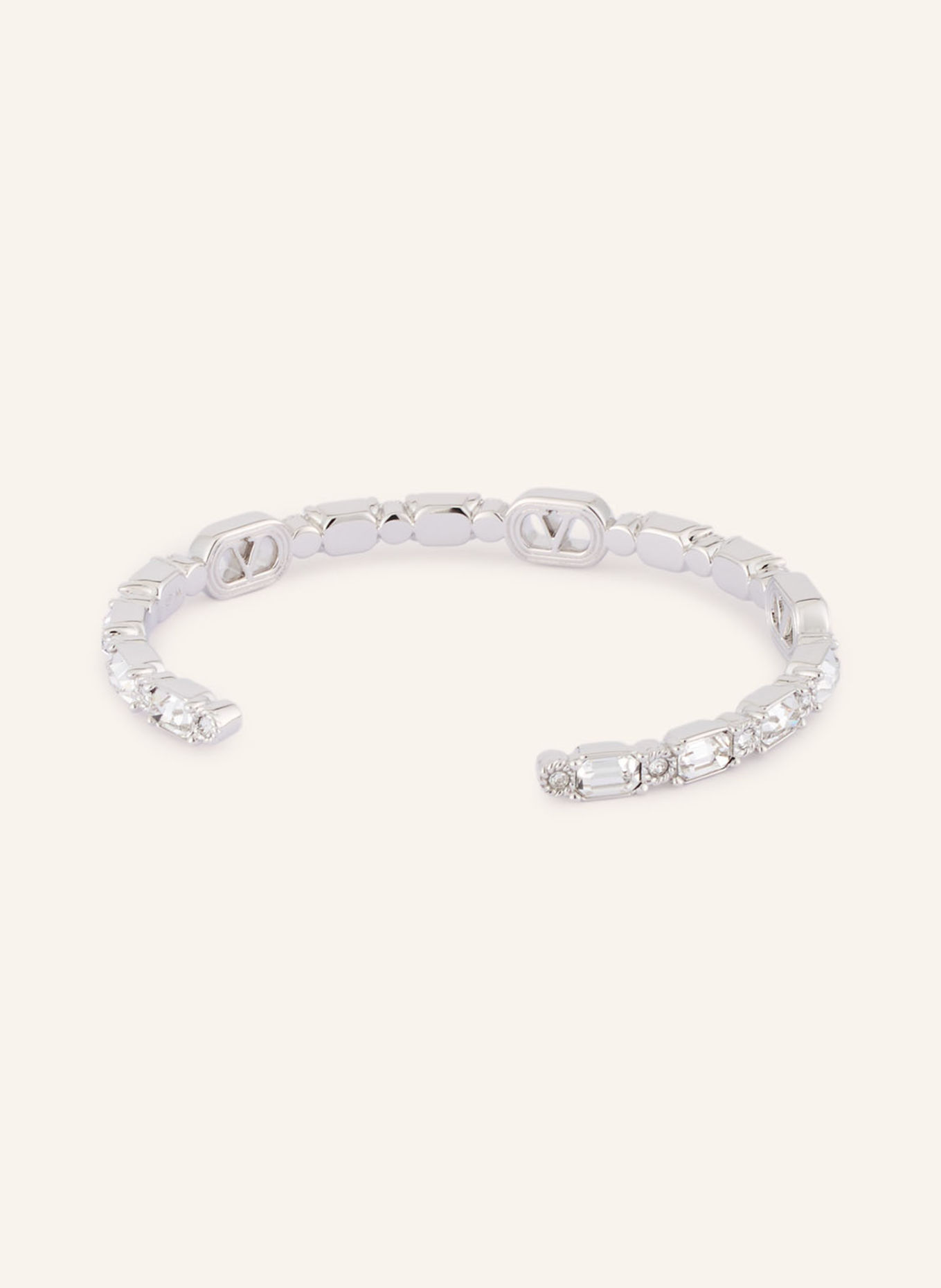 VALENTINO GARAVANI OVALETTE Bangle: SILVER / WHITE