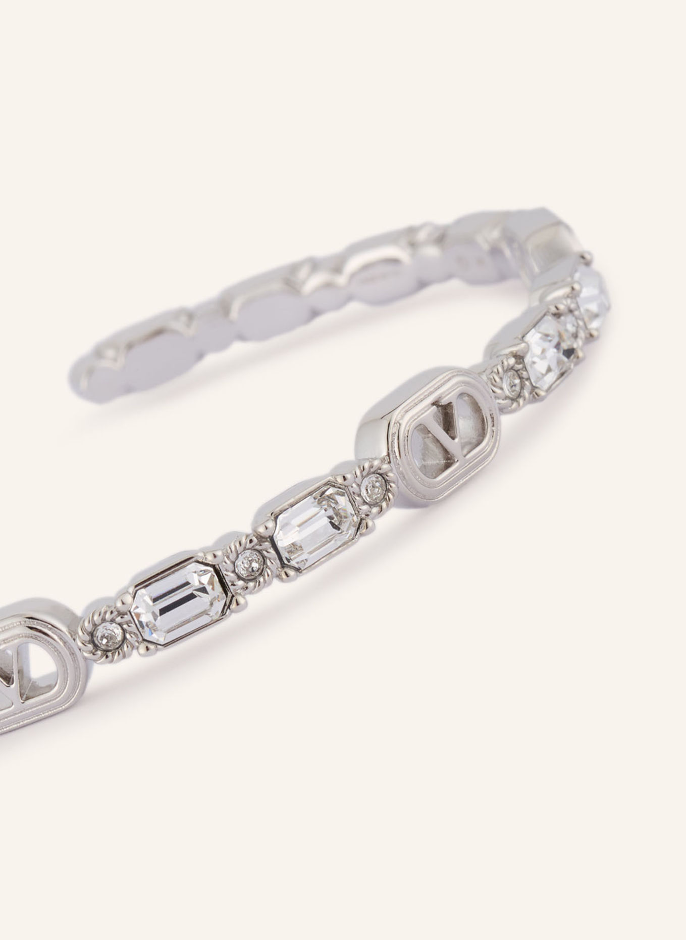 VALENTINO GARAVANI OVALETTE Bangle: SILVER / WHITE