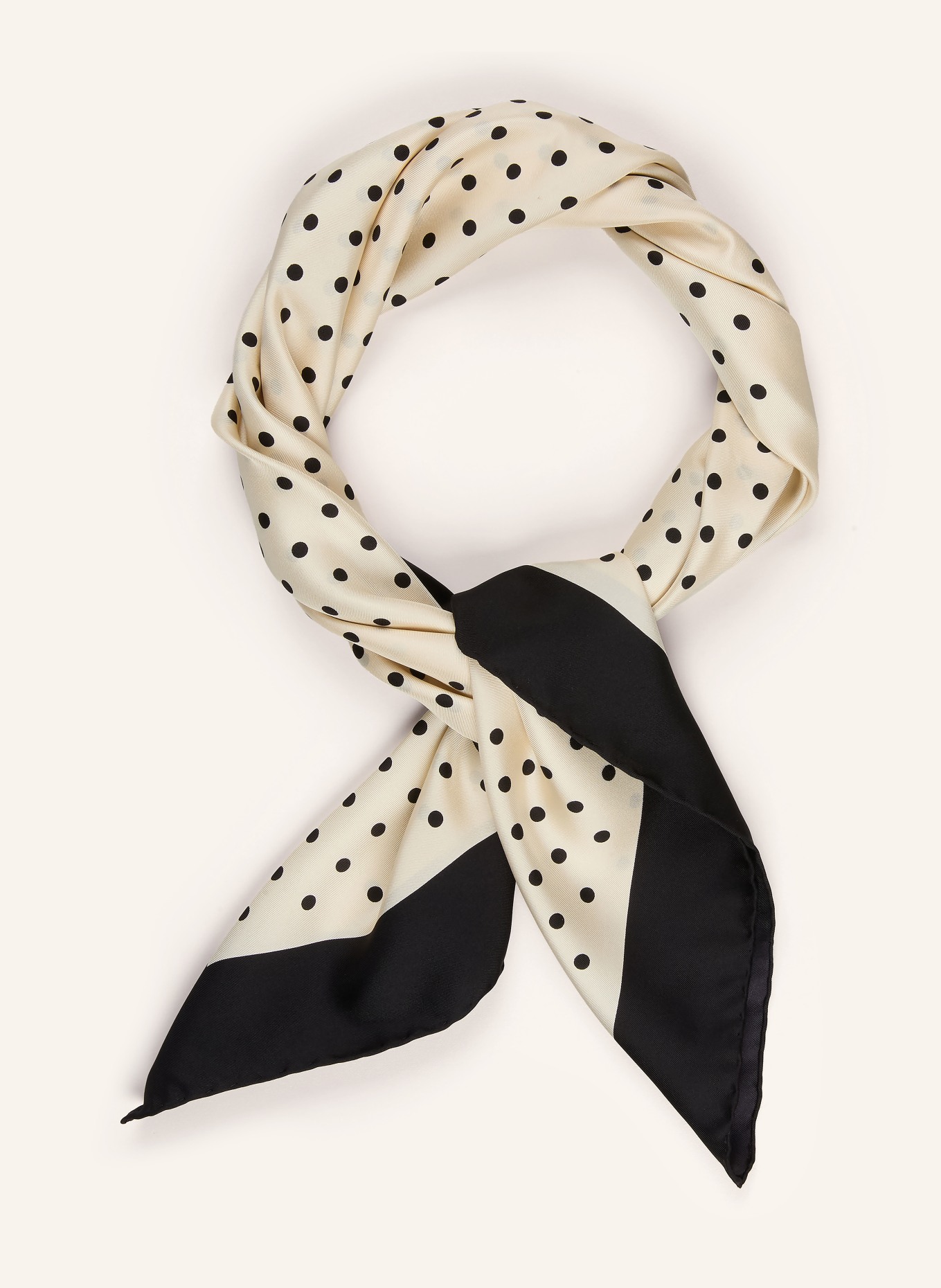 VALENTINO GARAVANI Seidentuch: CREME / SCHWARZ