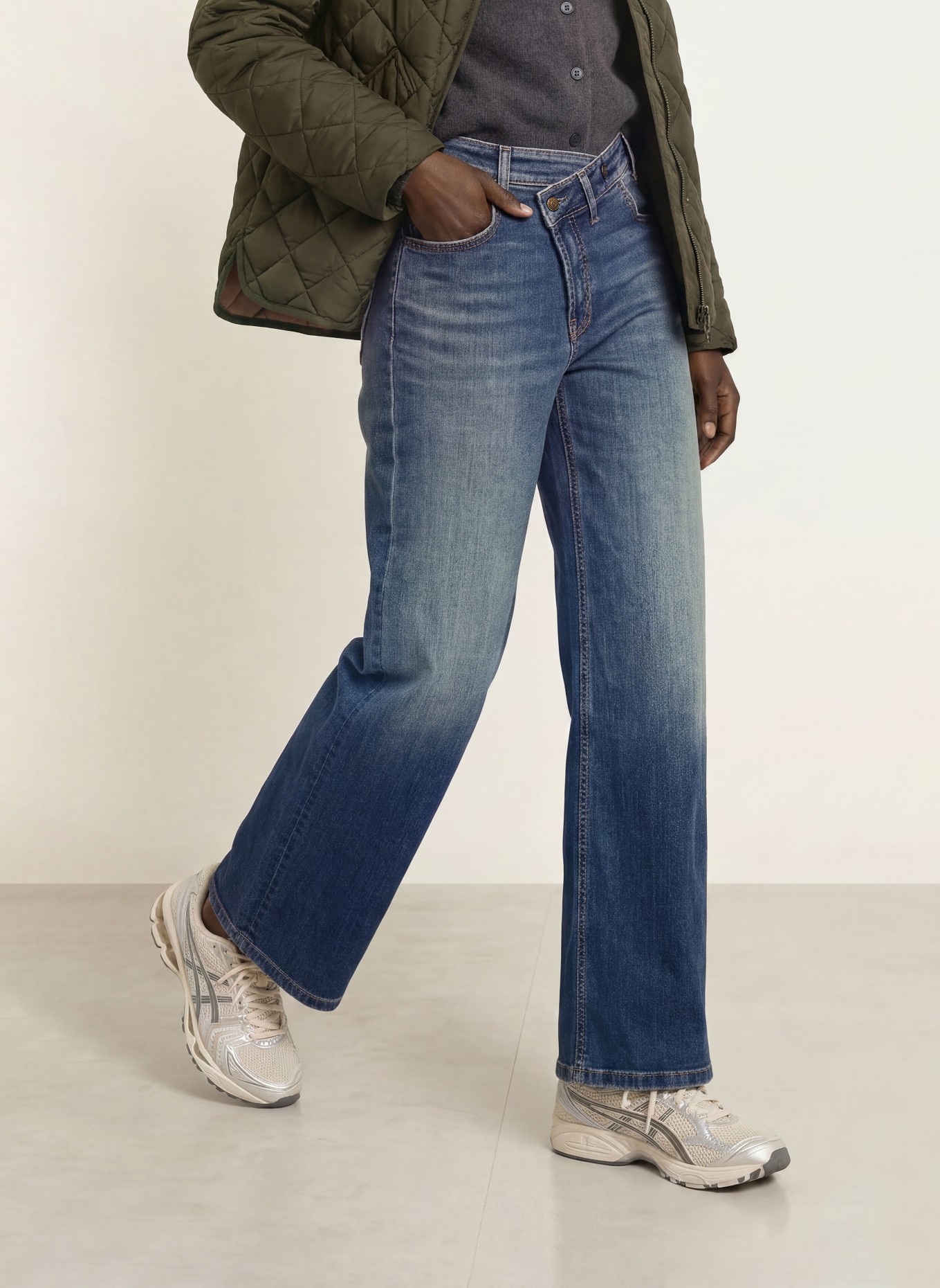 CAMBIO Wide Leg Jeans BAGGY ASYMMETRICAL: 5136 modern ocean glow