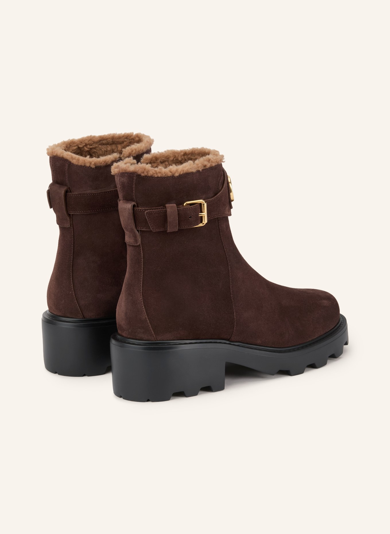 VALENTINO GARAVANI Boots VLOGO SIGNATURE: MARRON FONCÉ / OR