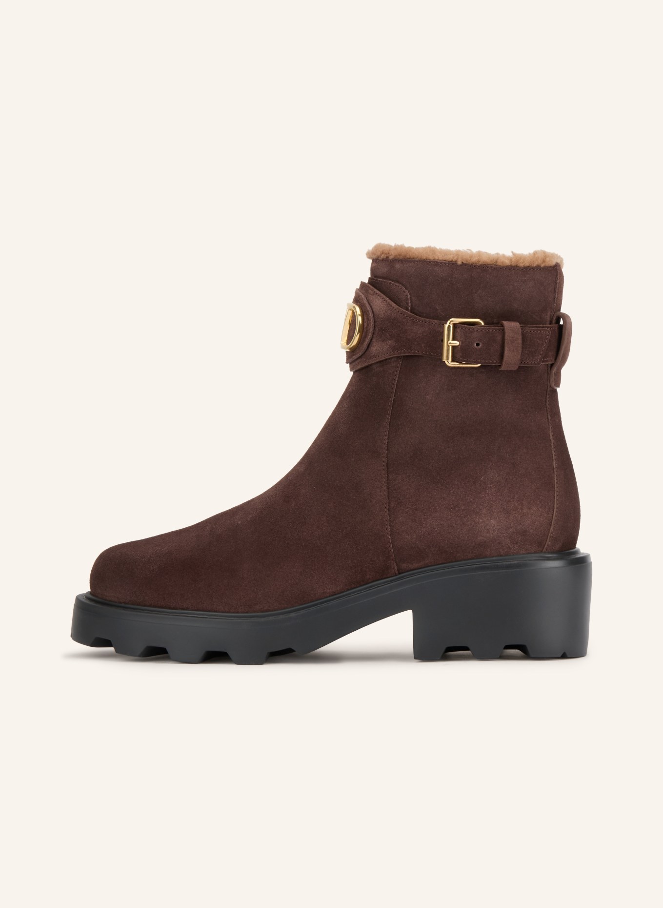 VALENTINO GARAVANI Boots VLOGO SIGNATURE: MARRON FONCÉ / OR