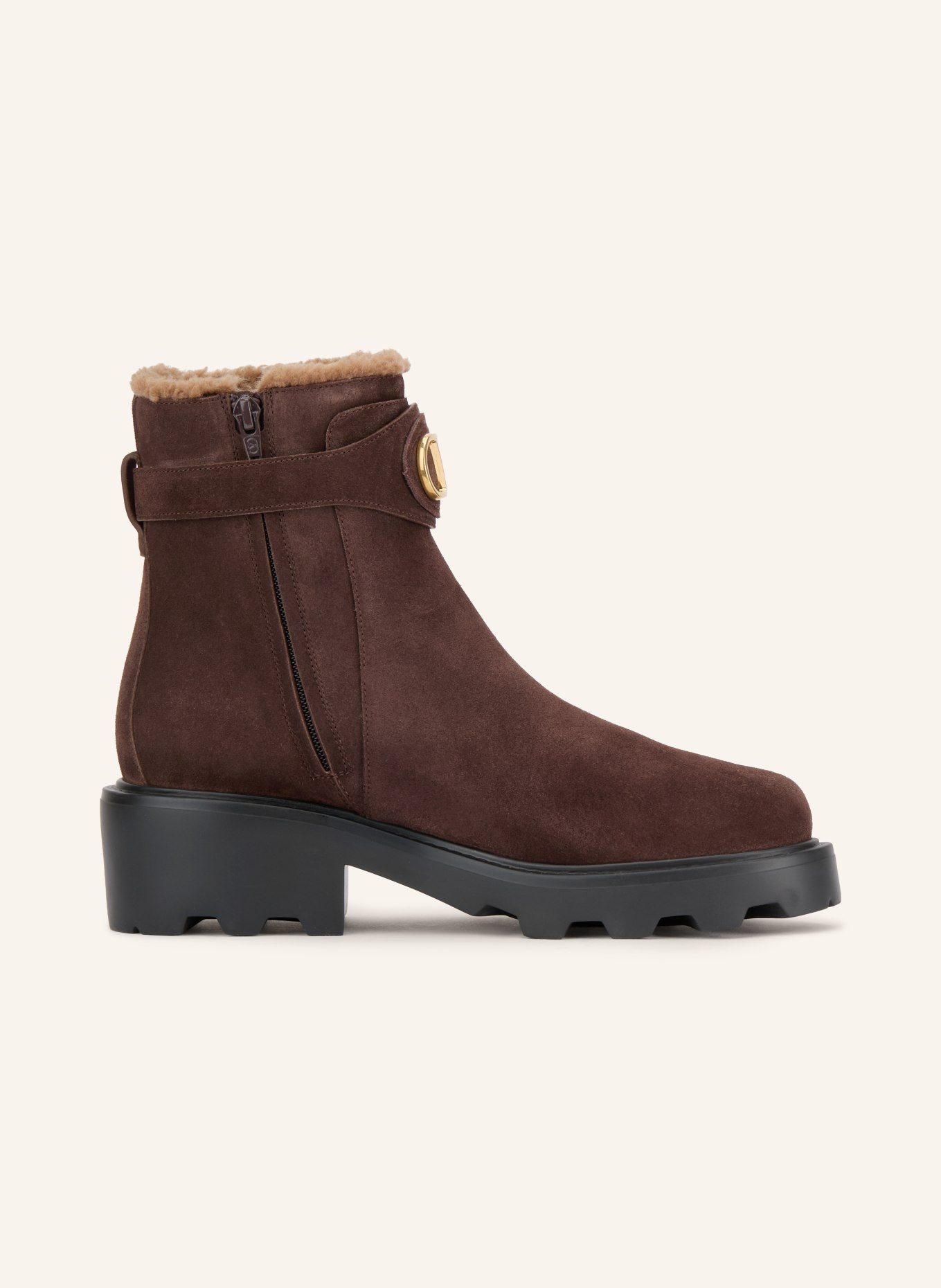 VALENTINO GARAVANI Boots VLOGO SIGNATURE: MARRON FONCÉ / OR