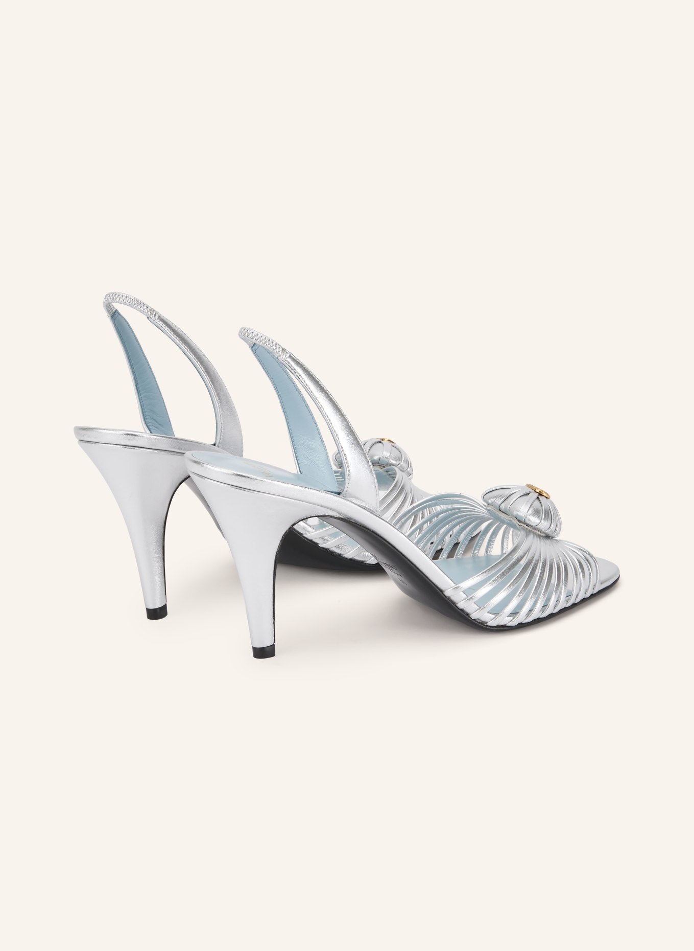 VALENTINO GARAVANI COEUR ROYAL Slingback Pumps: SILVER