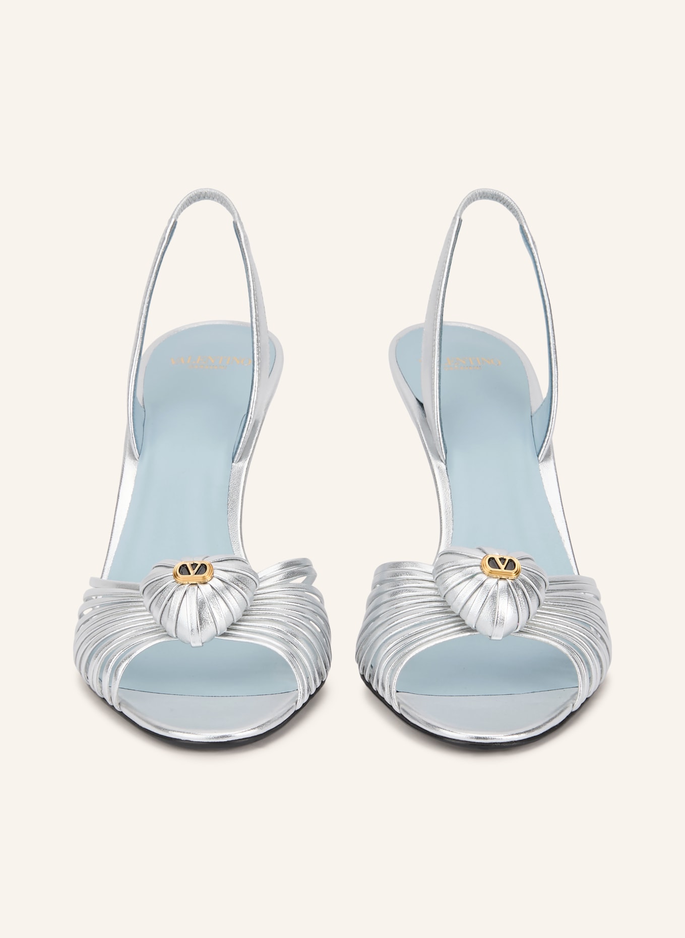 VALENTINO GARAVANI COEUR ROYAL Slingback Pumps: SILVER
