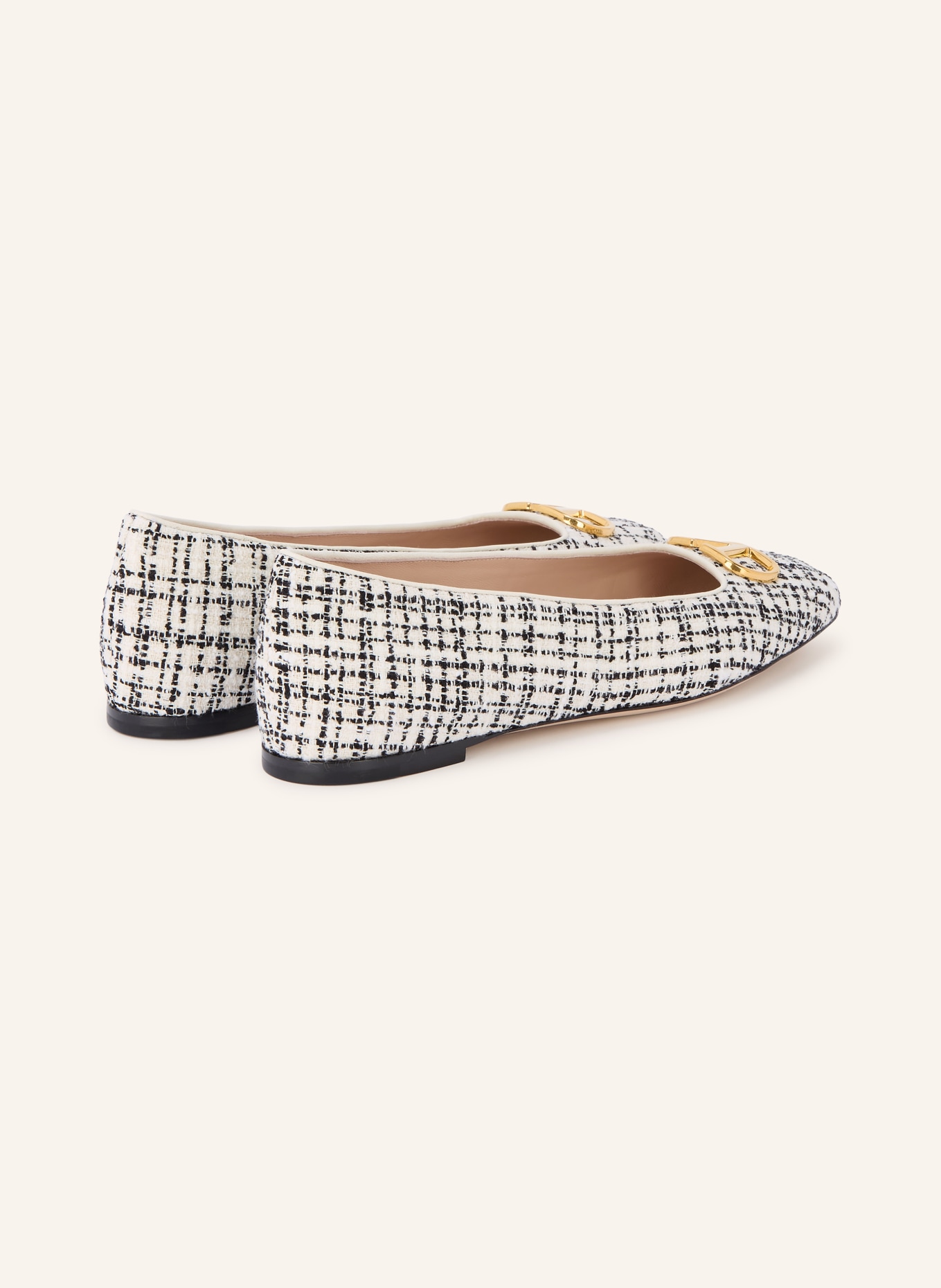 VALENTINO GARAVANI VLOGO SIGNATURE Ballerinas: WHITE / GOLD / BLACK