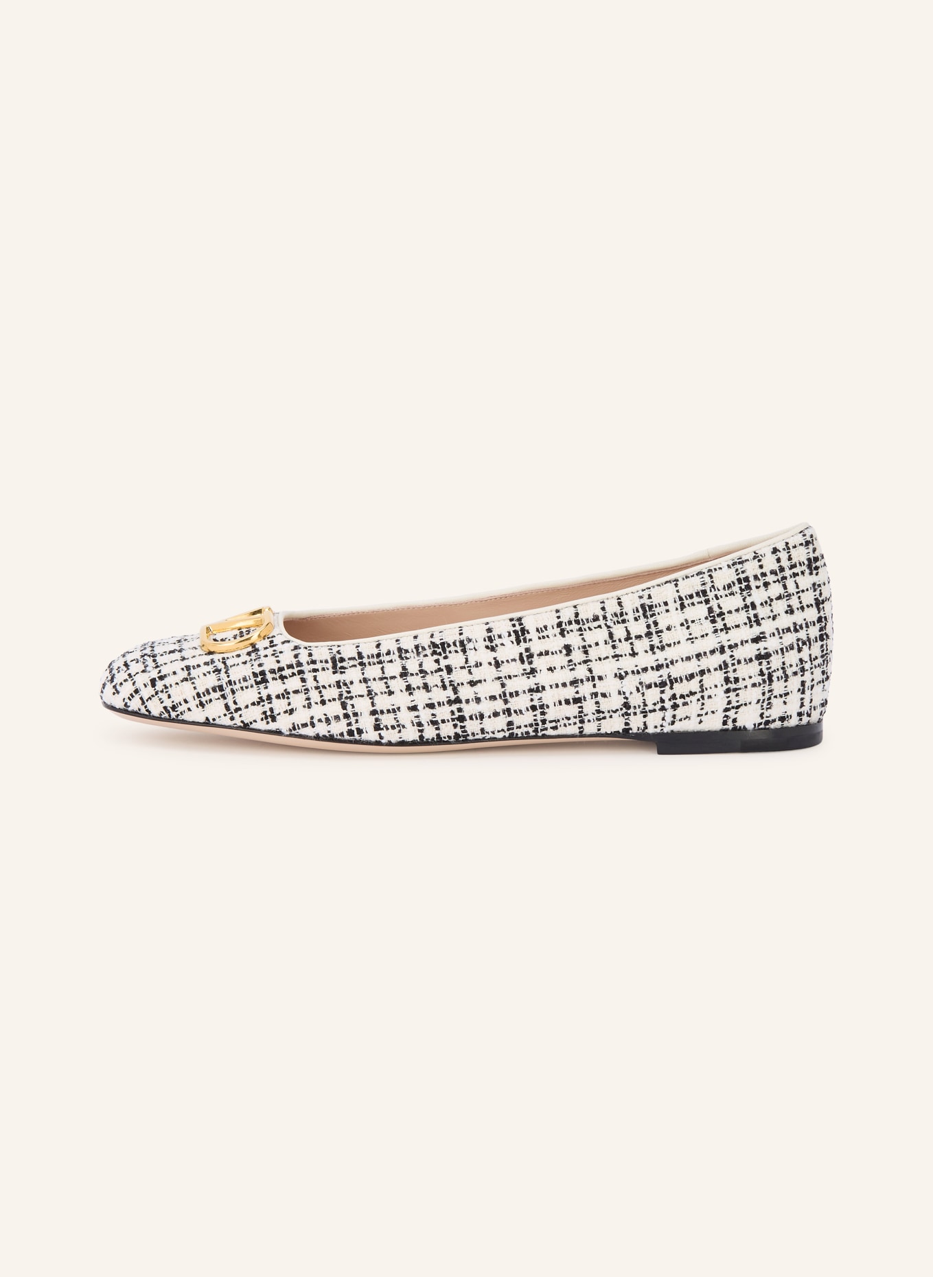 VALENTINO GARAVANI VLOGO SIGNATURE Ballerinas: WHITE / GOLD / BLACK