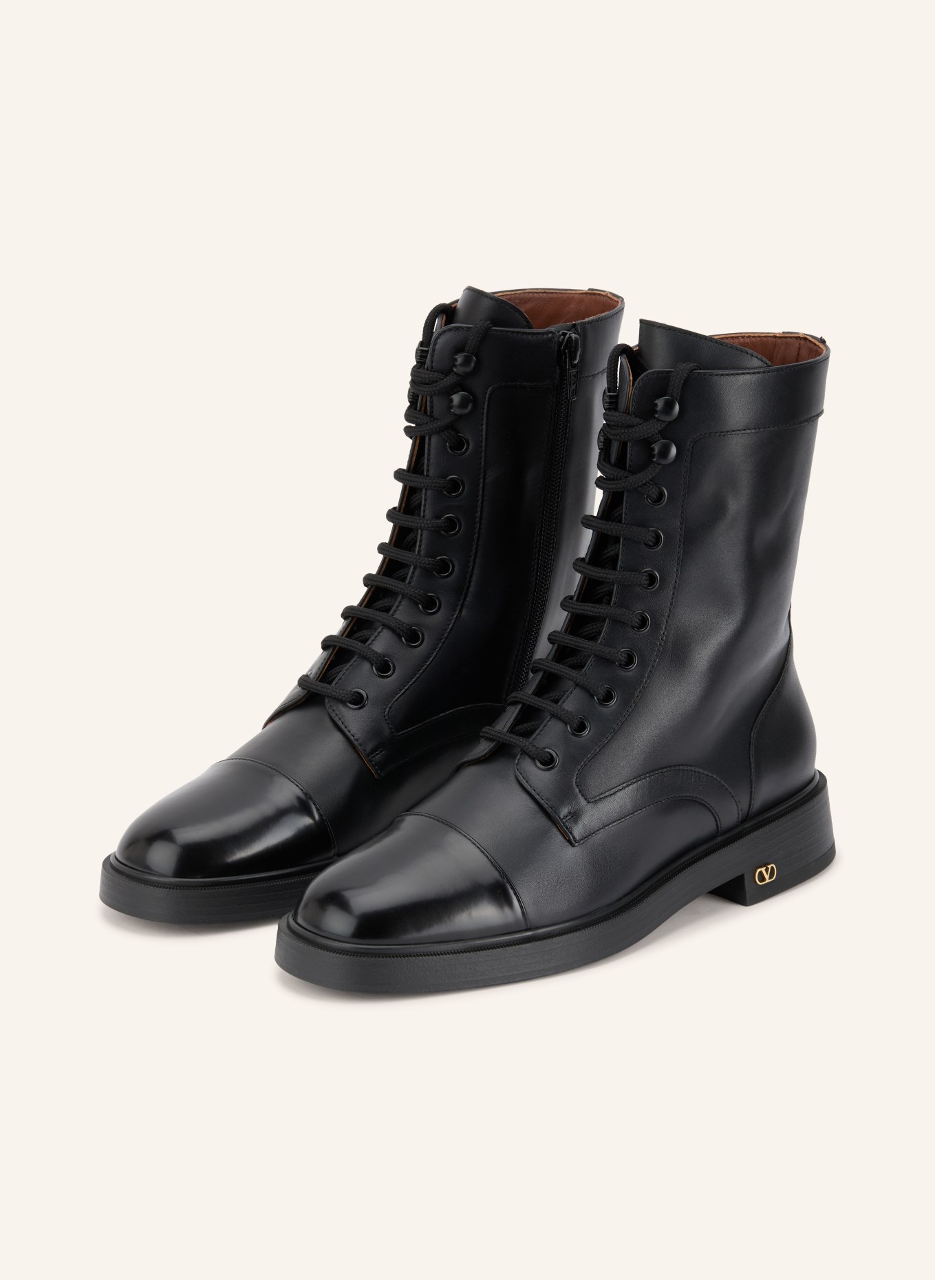 VALENTINO GARAVANI Boots à lacets ZIMMY: NOIR