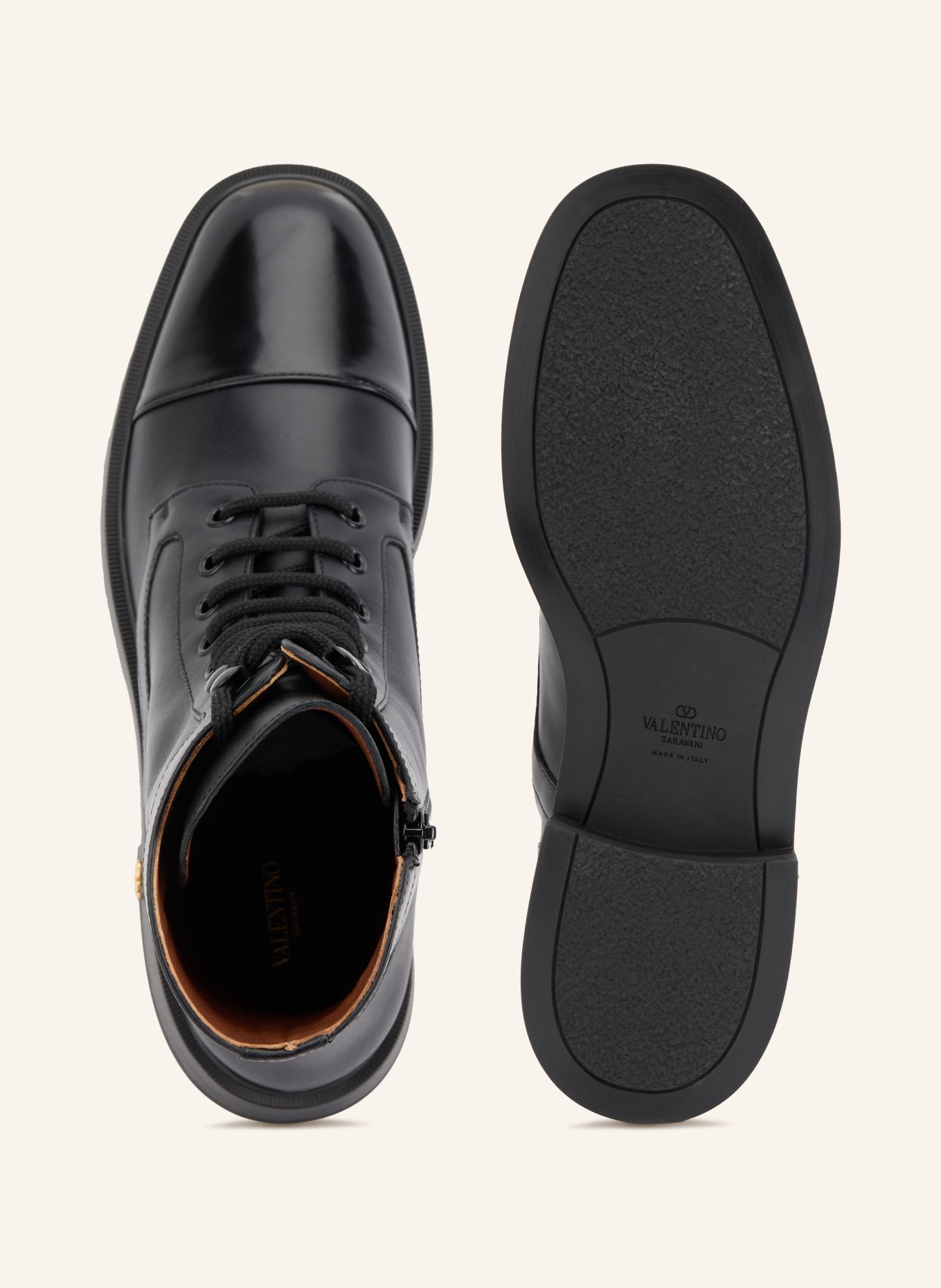 VALENTINO GARAVANI Boots à lacets ZIMMY: NOIR