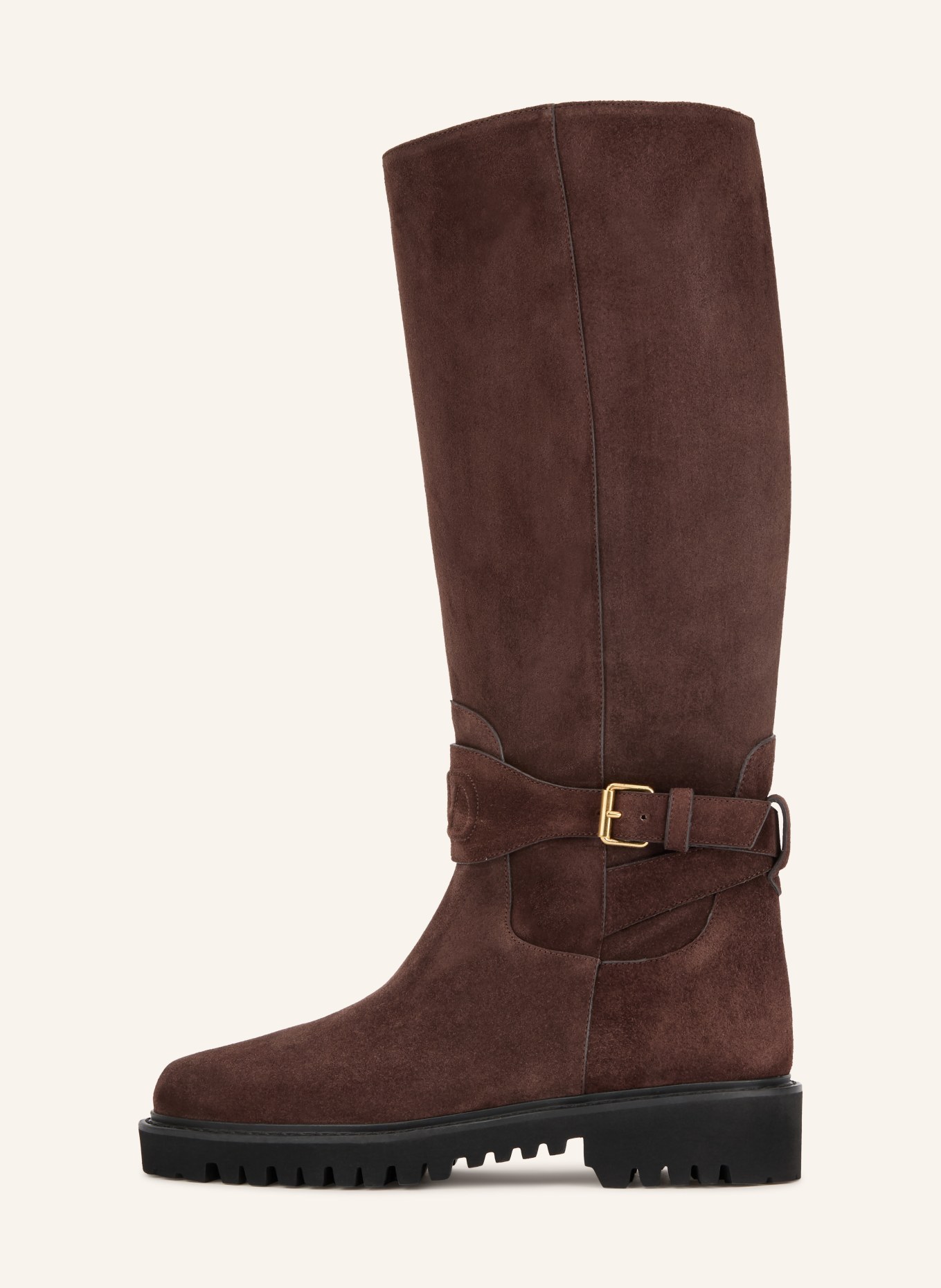 VALENTINO GARAVANI Bottes VLOGO SIGNATURE: MARRON FONCÉ / OR