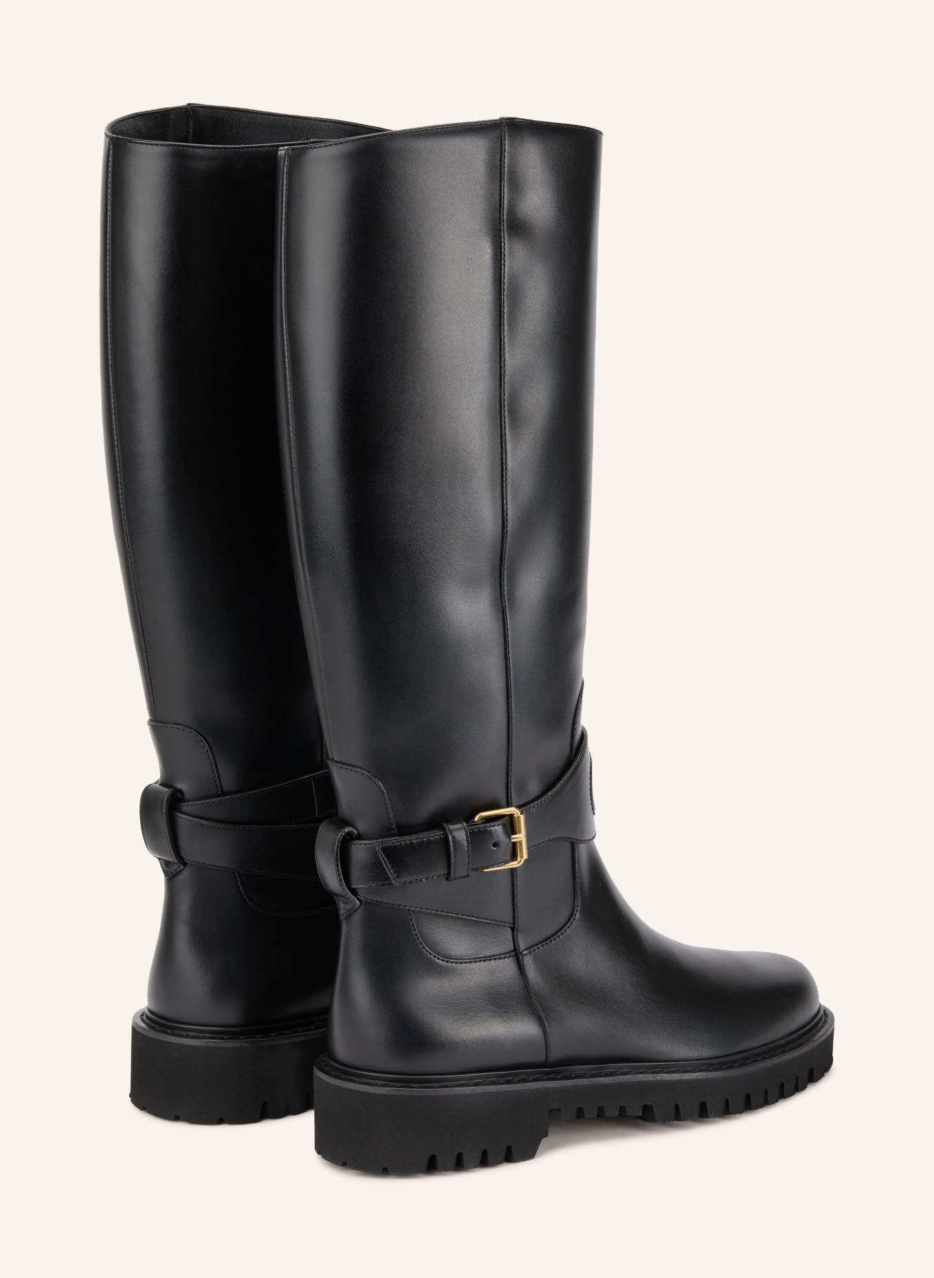 VALENTINO GARAVANI VLOGO SIGNATURE Boots: BLACK / GOLD