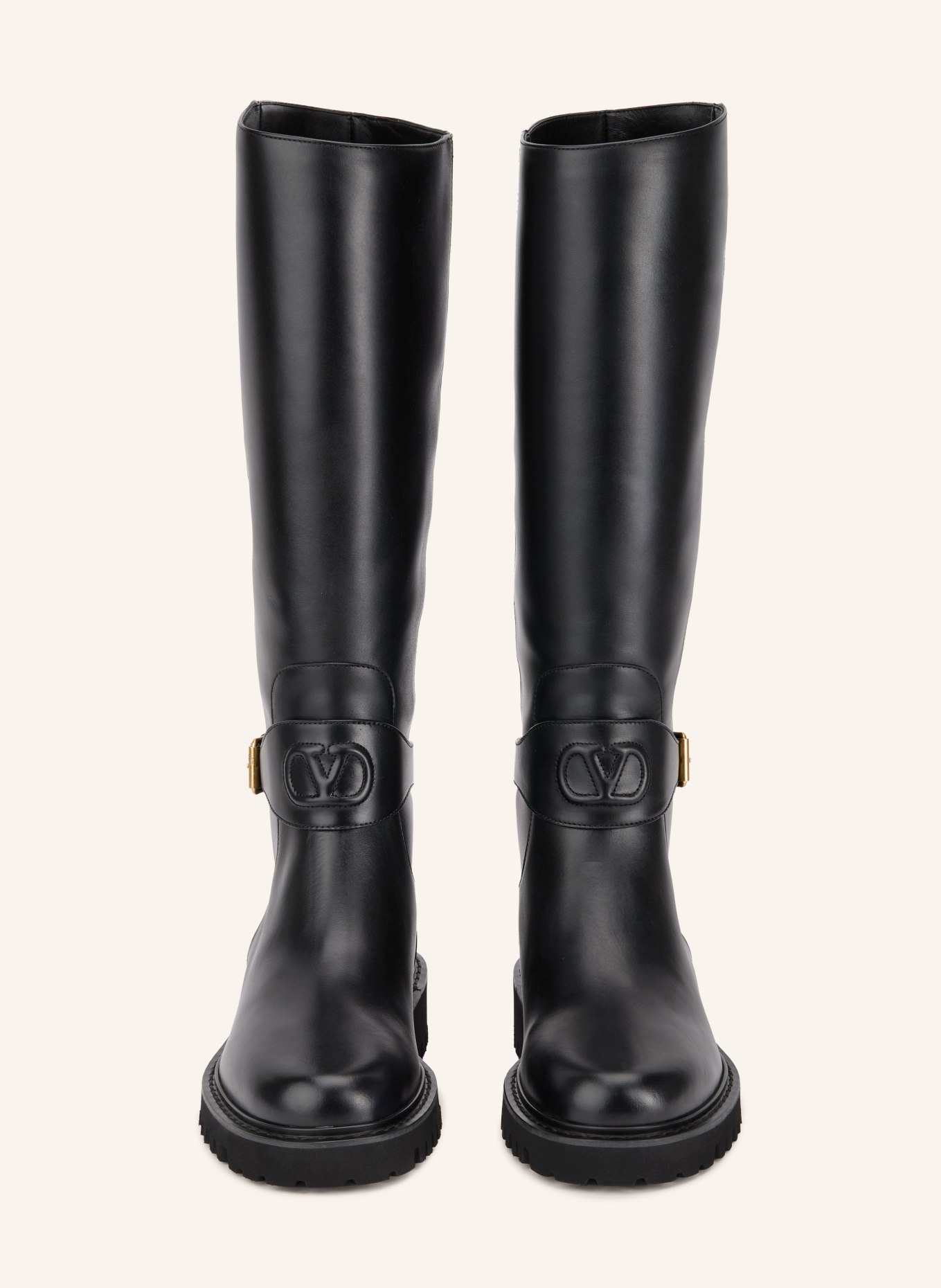 VALENTINO GARAVANI VLOGO SIGNATURE Boots: BLACK / GOLD