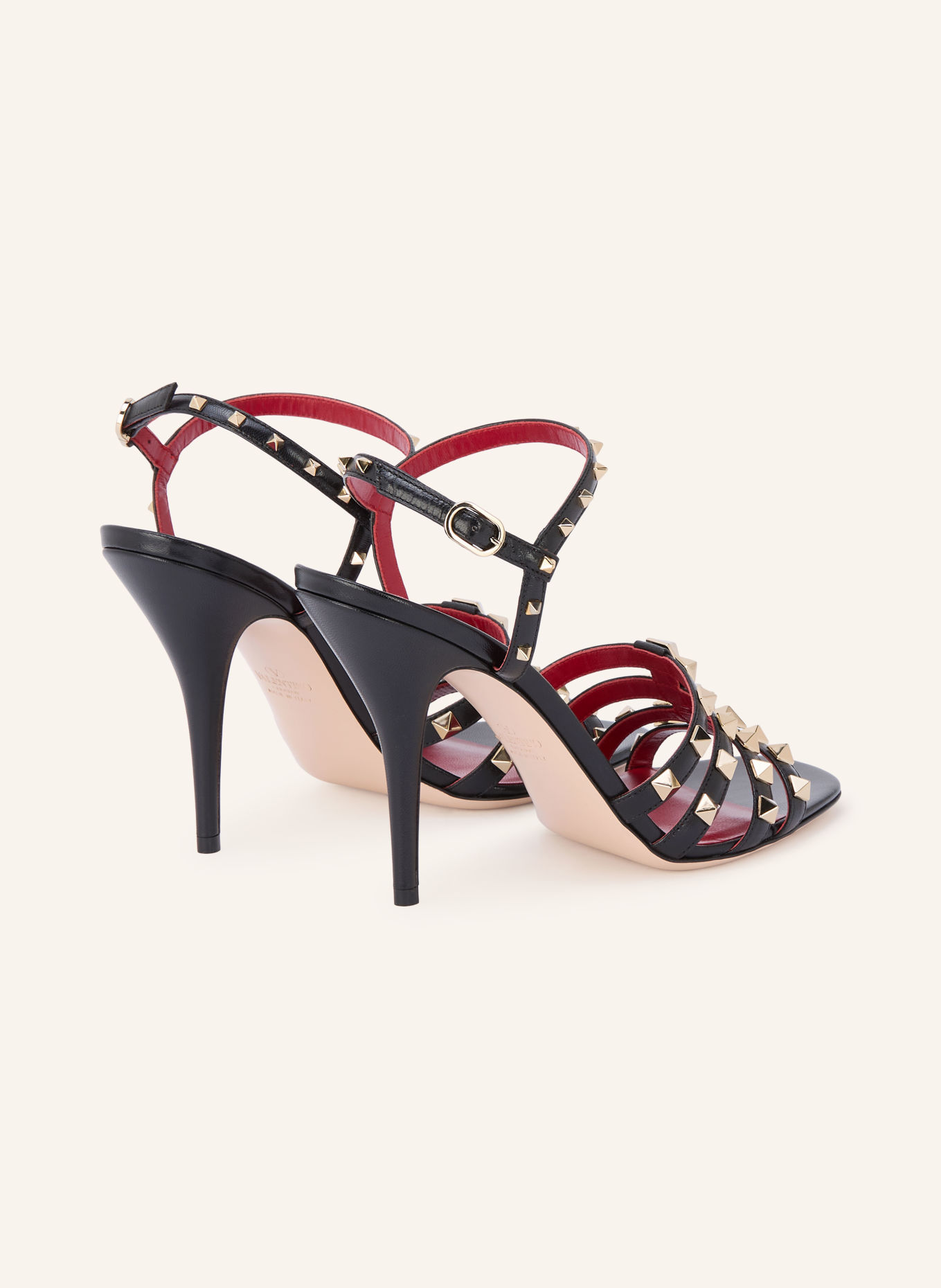 VALENTINO GARAVANI Sandaletten ROCKSTUD mit Nieten: SCHWARZ
