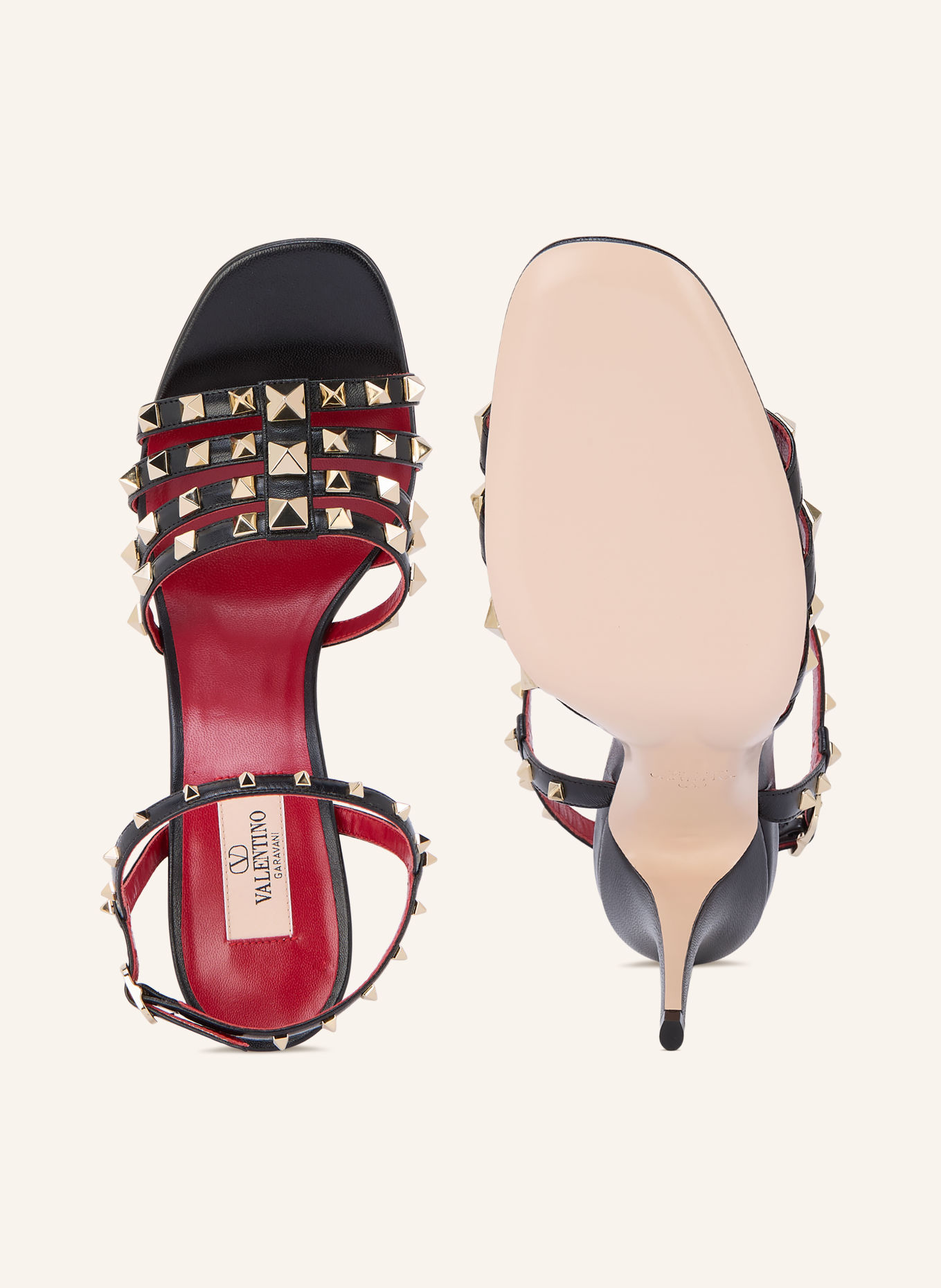 VALENTINO GARAVANI Sandaletten ROCKSTUD mit Nieten: SCHWARZ